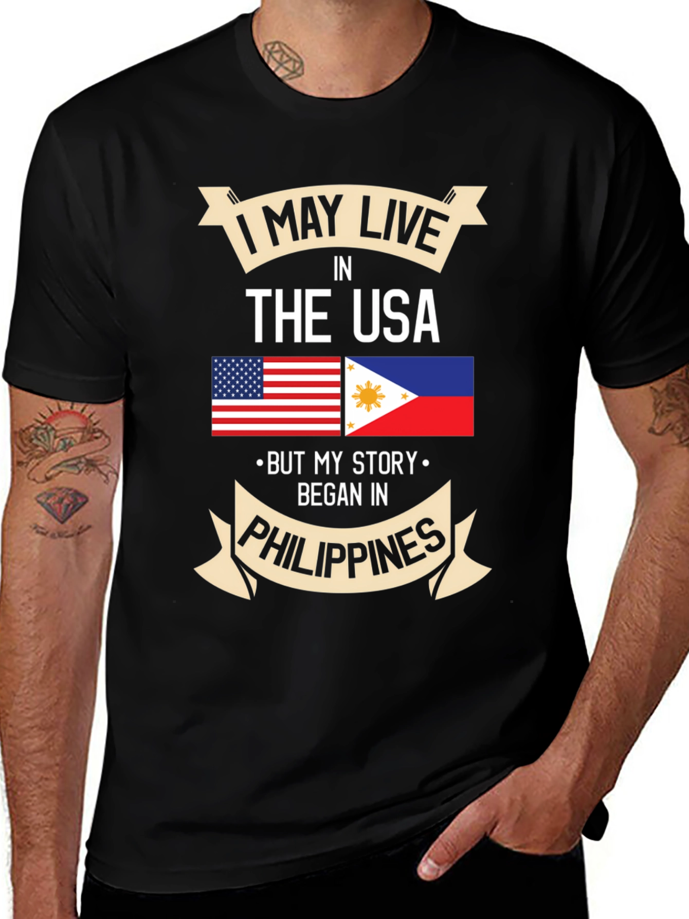 Variant 12 of Filipino Pride T-Shirt, USA Resident, Philippines Roots
