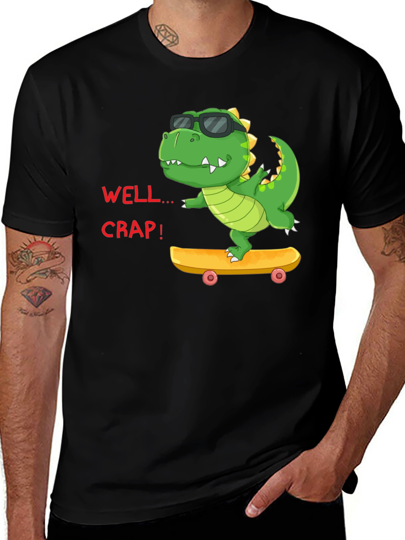 Variant 27 of Dino Skateboard T-Shirt: Well... Crap!