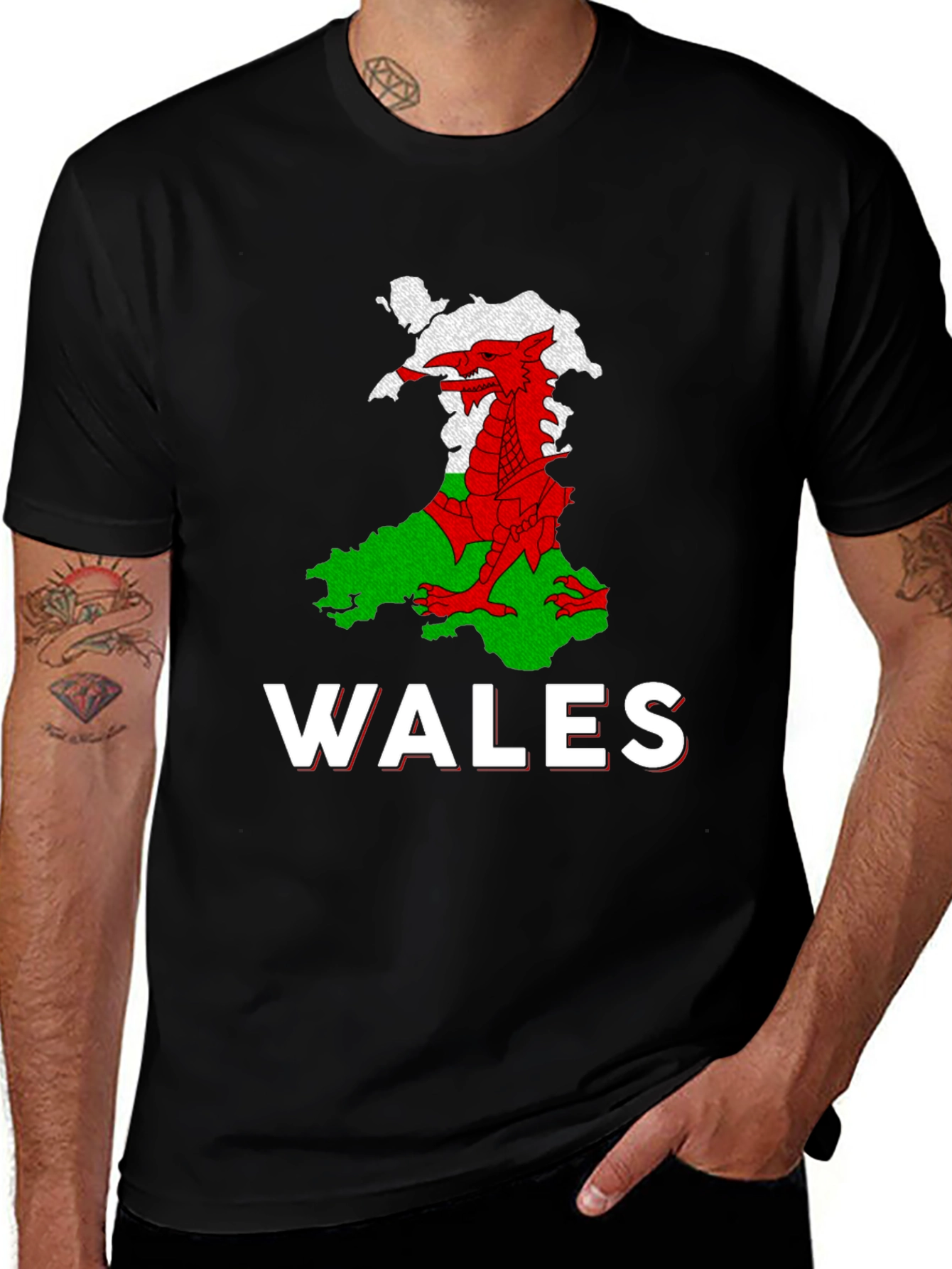 Wales Flag T-Shirt - Welsh Dragon Graphic Tee