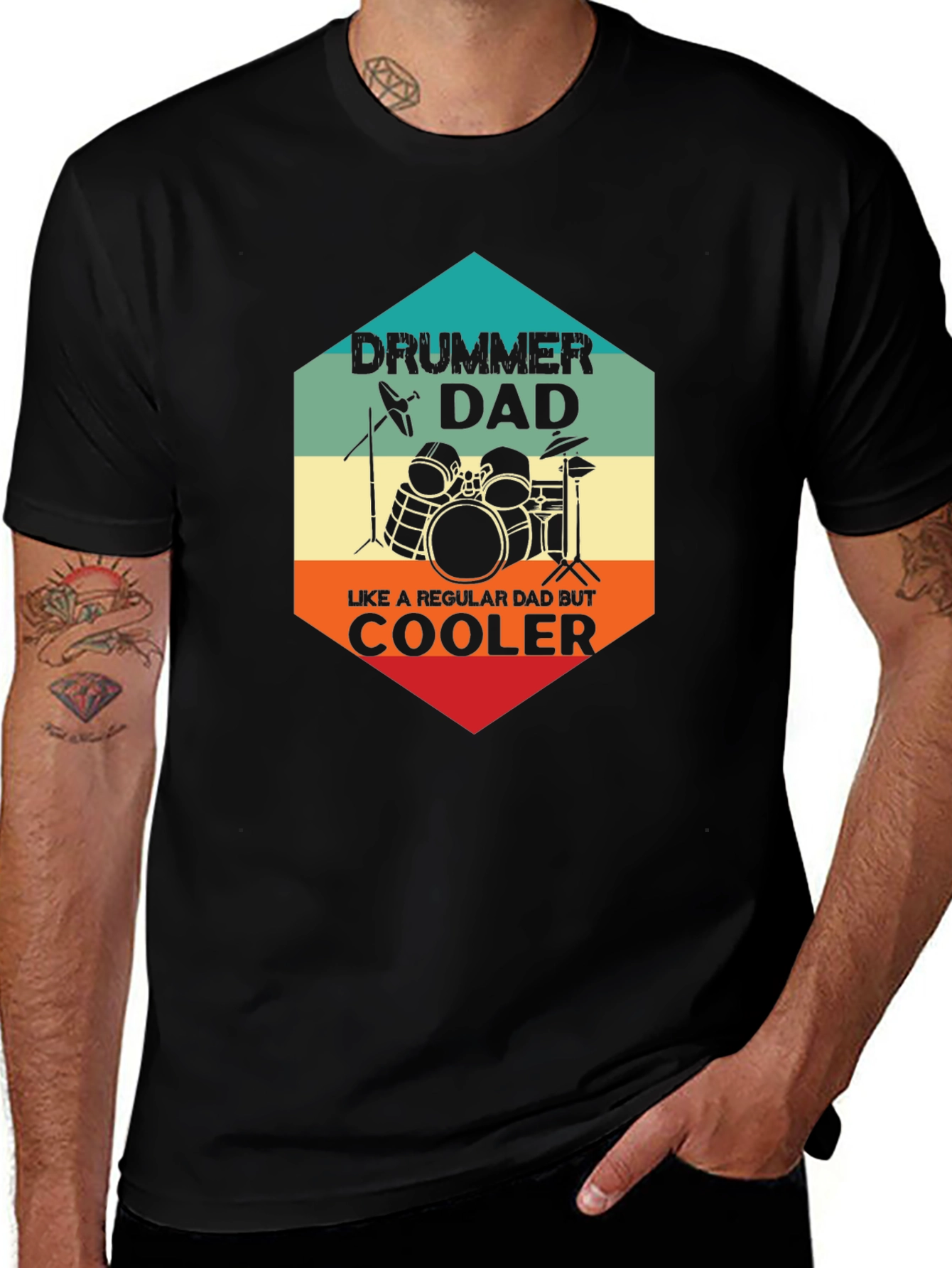 Variant 30 of Drummer Dad T-Shirt - Regular Dad But Cooler