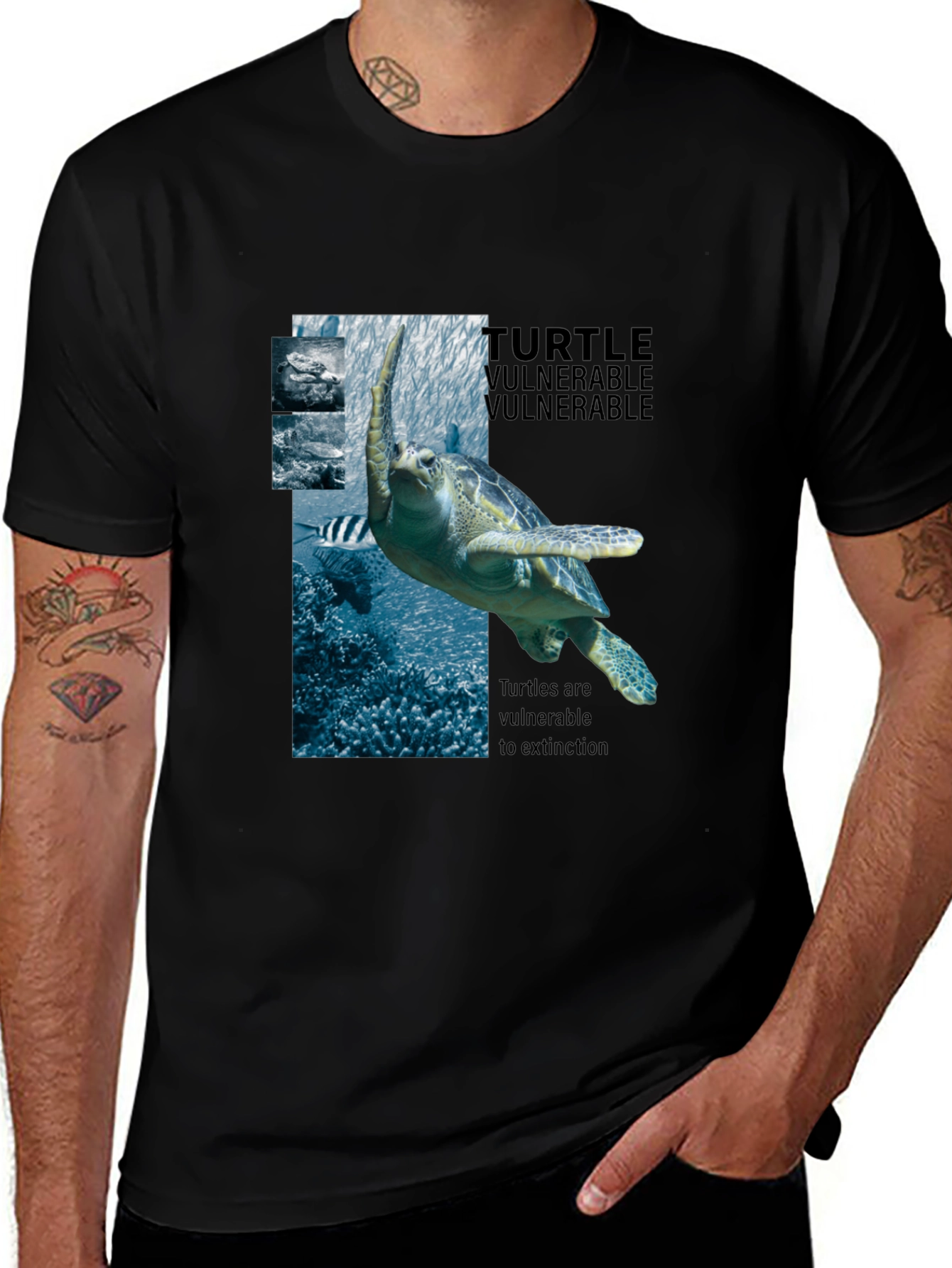 Variant 7 of Turtle Vulnerable Extinction Awareness T-Shirt