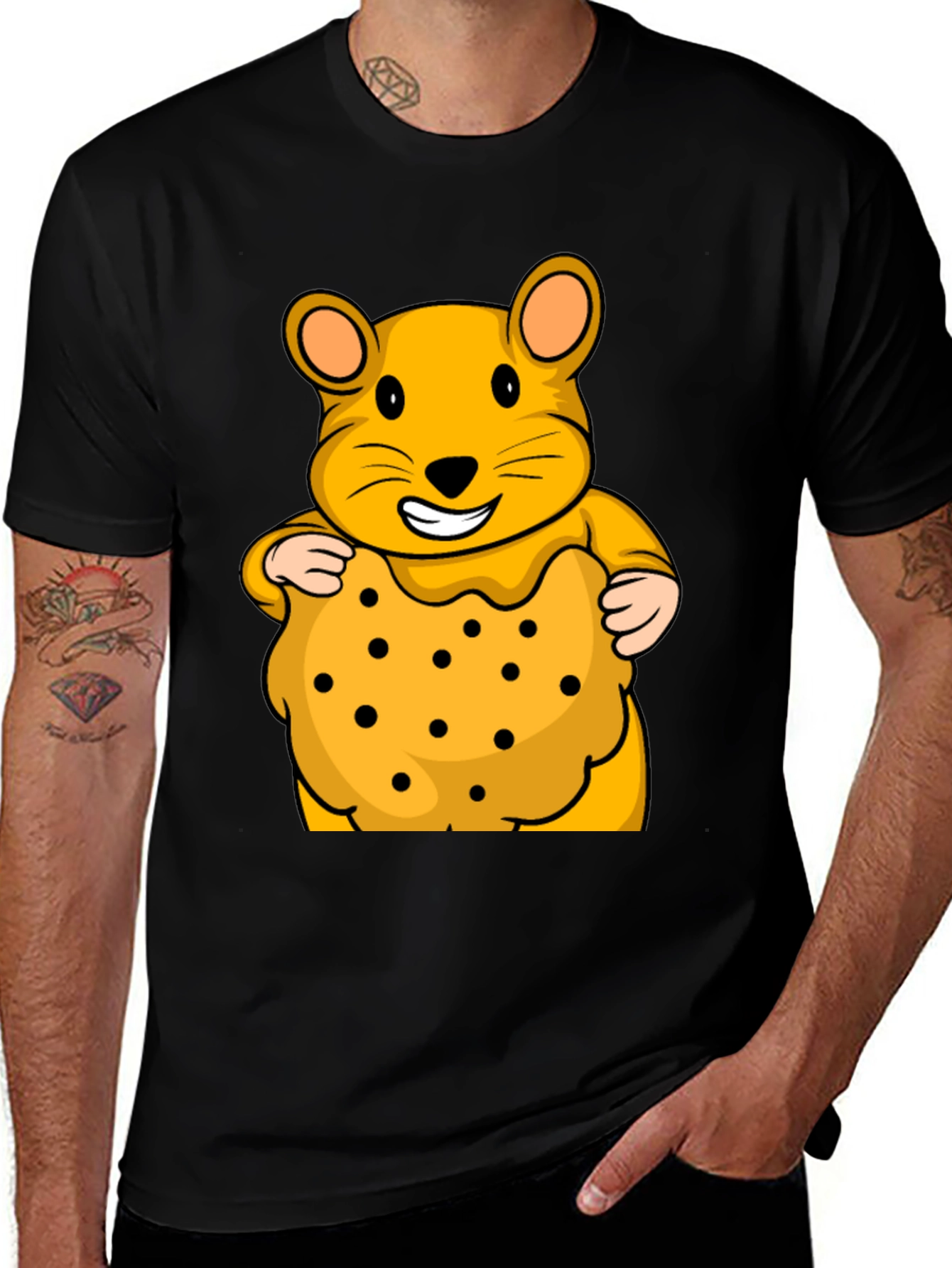 Hamster Cookie Black T-Shirt