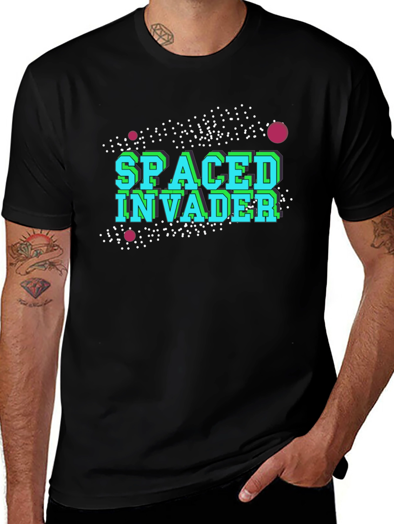 Variant 18 of Spaced Invader Black Graphic Tee