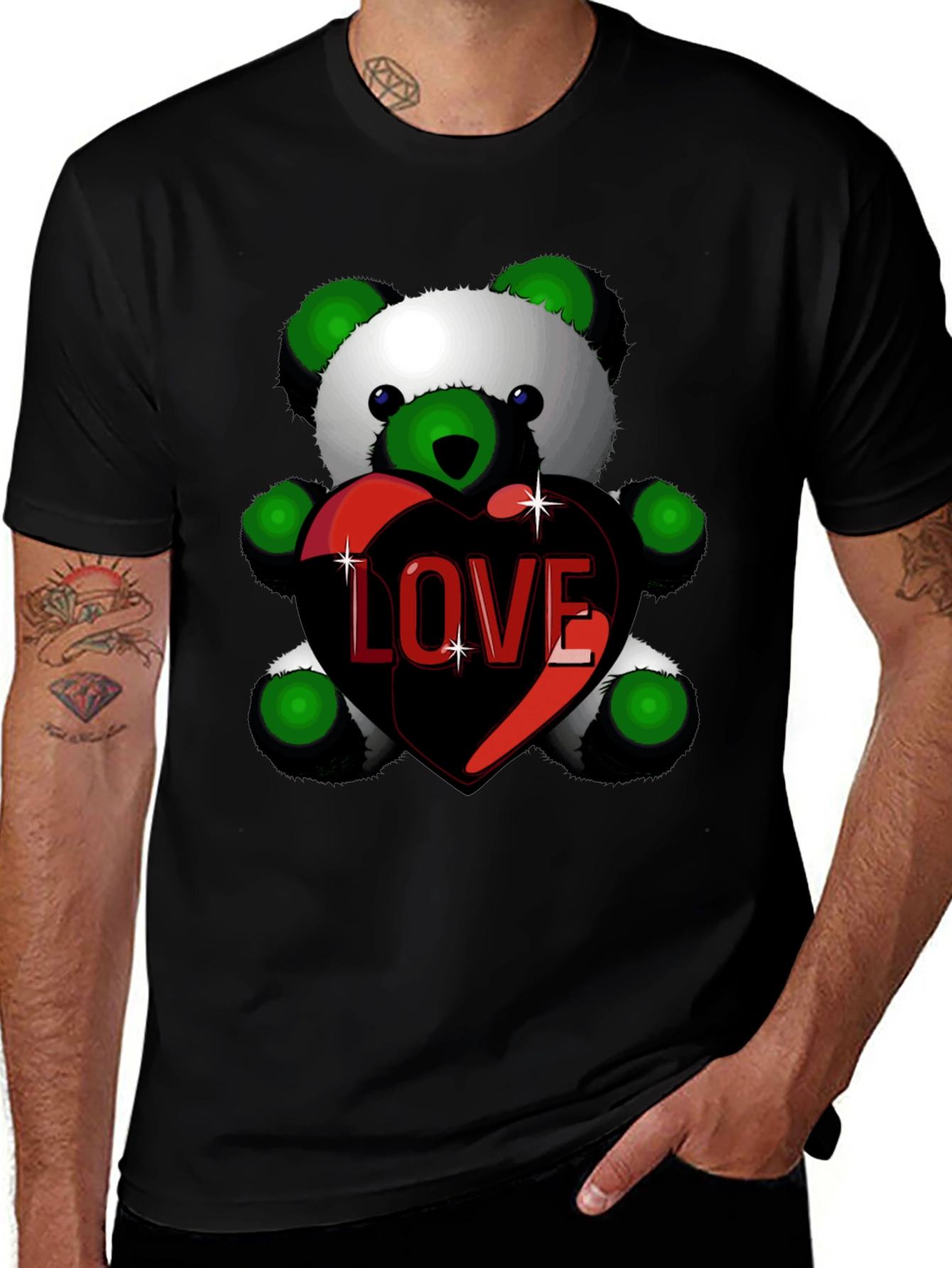 Variant 7 of Love Bear Graphic T-Shirt - Black