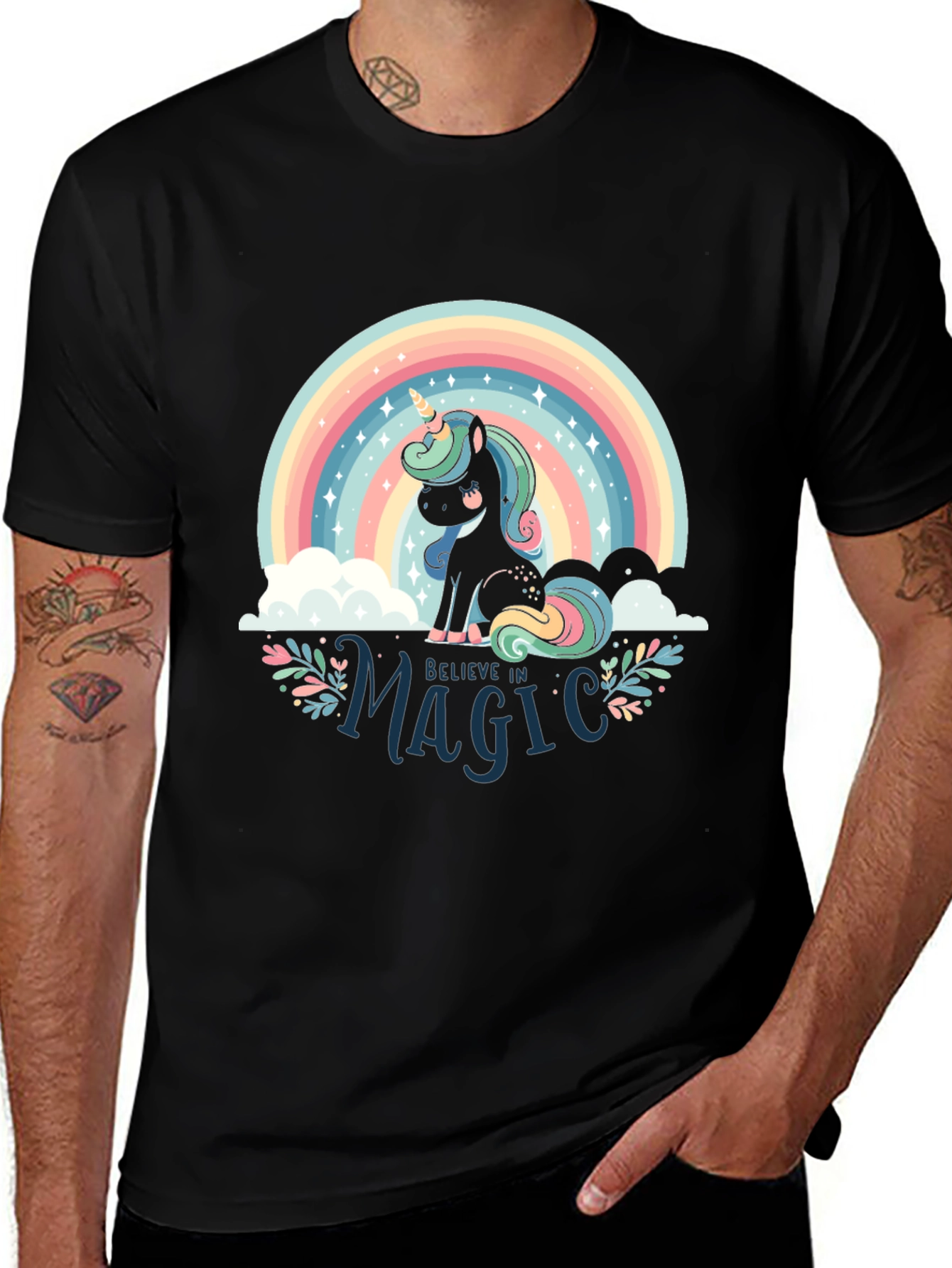 Variant 20 of Believe in Magic Unicorn Rainbow T-Shirt