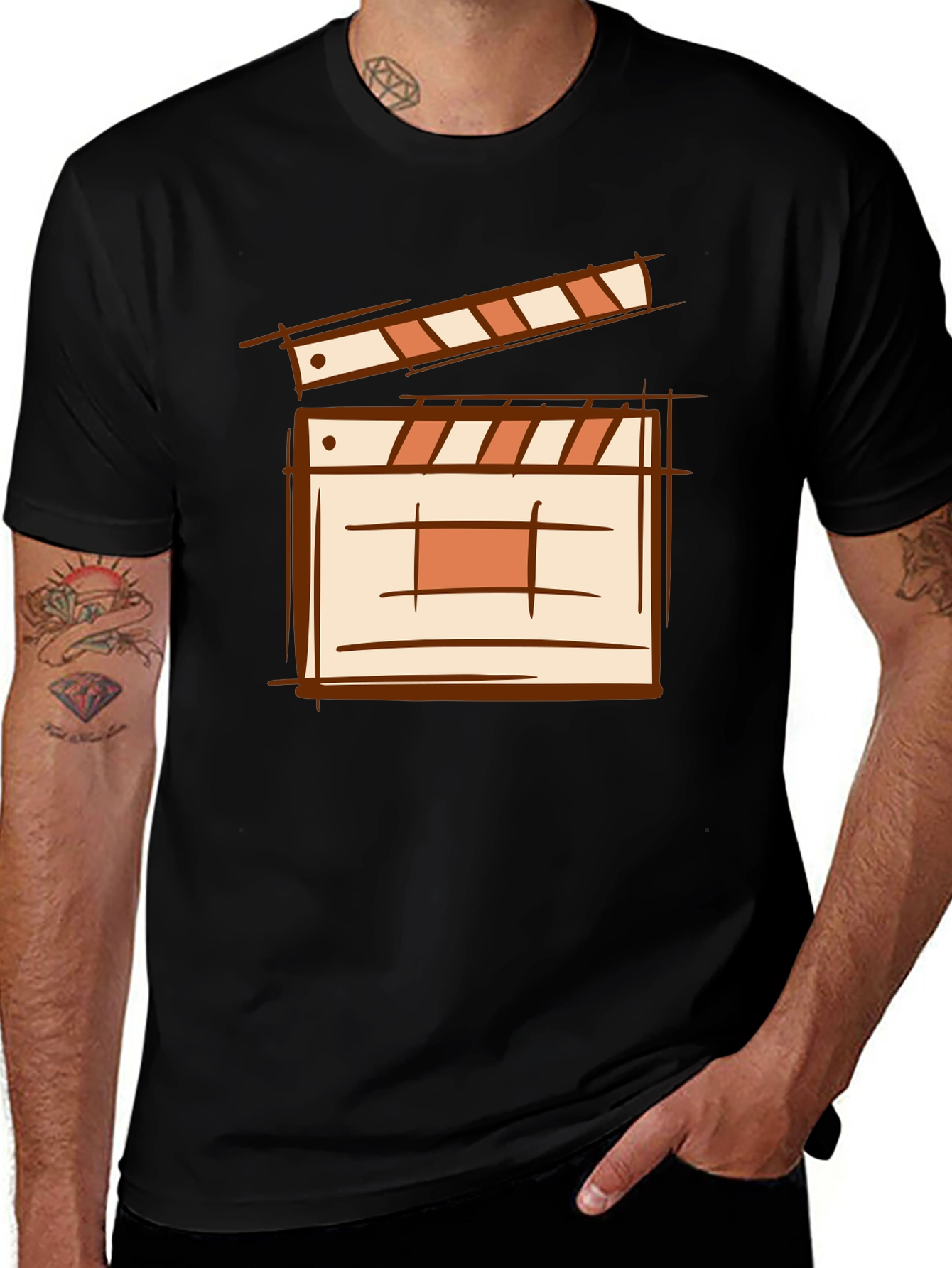 Variant 22 of Movie Clapboard Graphic Tee - Black