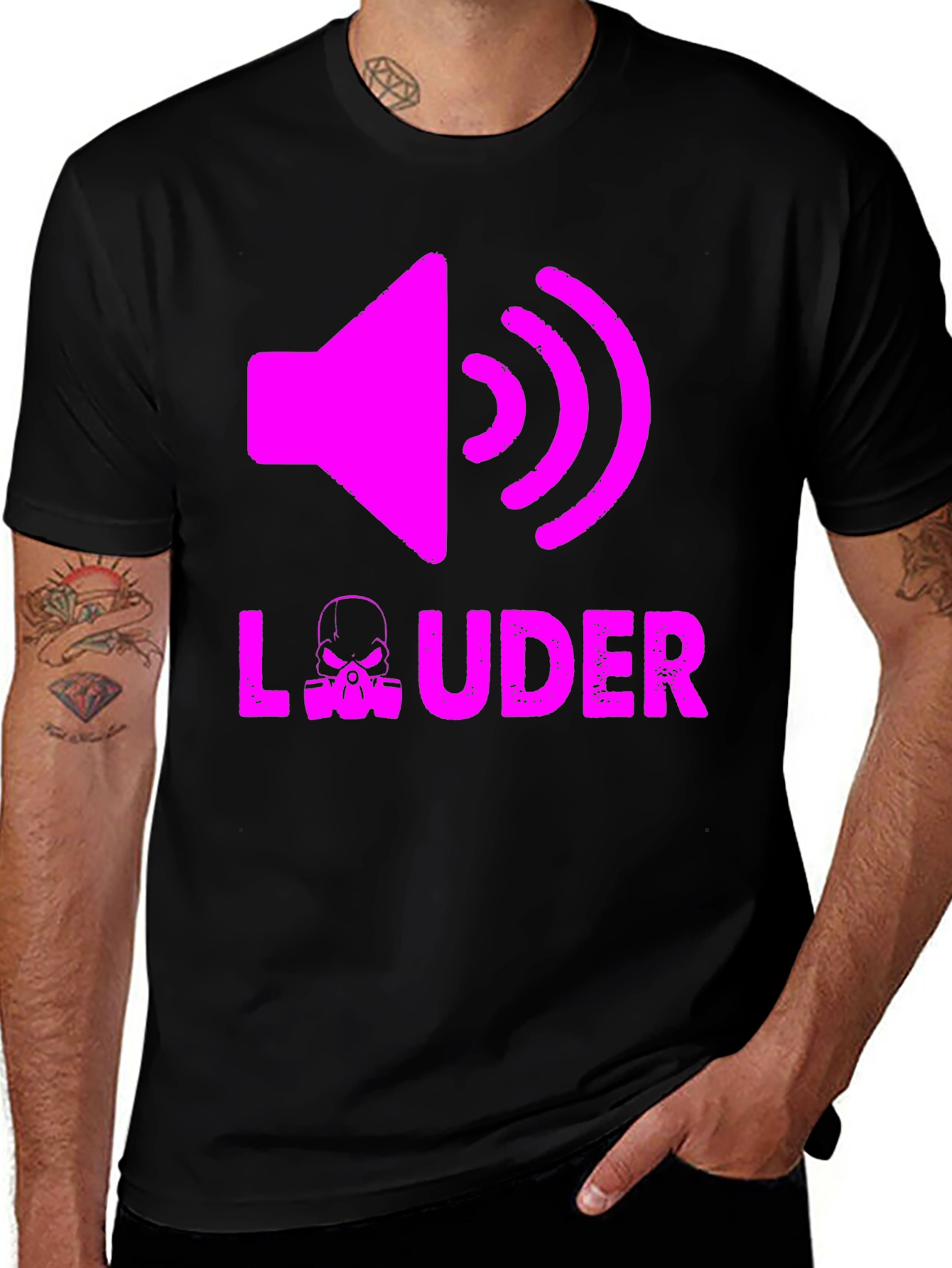 Variant 17 of LOUDER Graphic Tee - Black Cotton T-Shirt