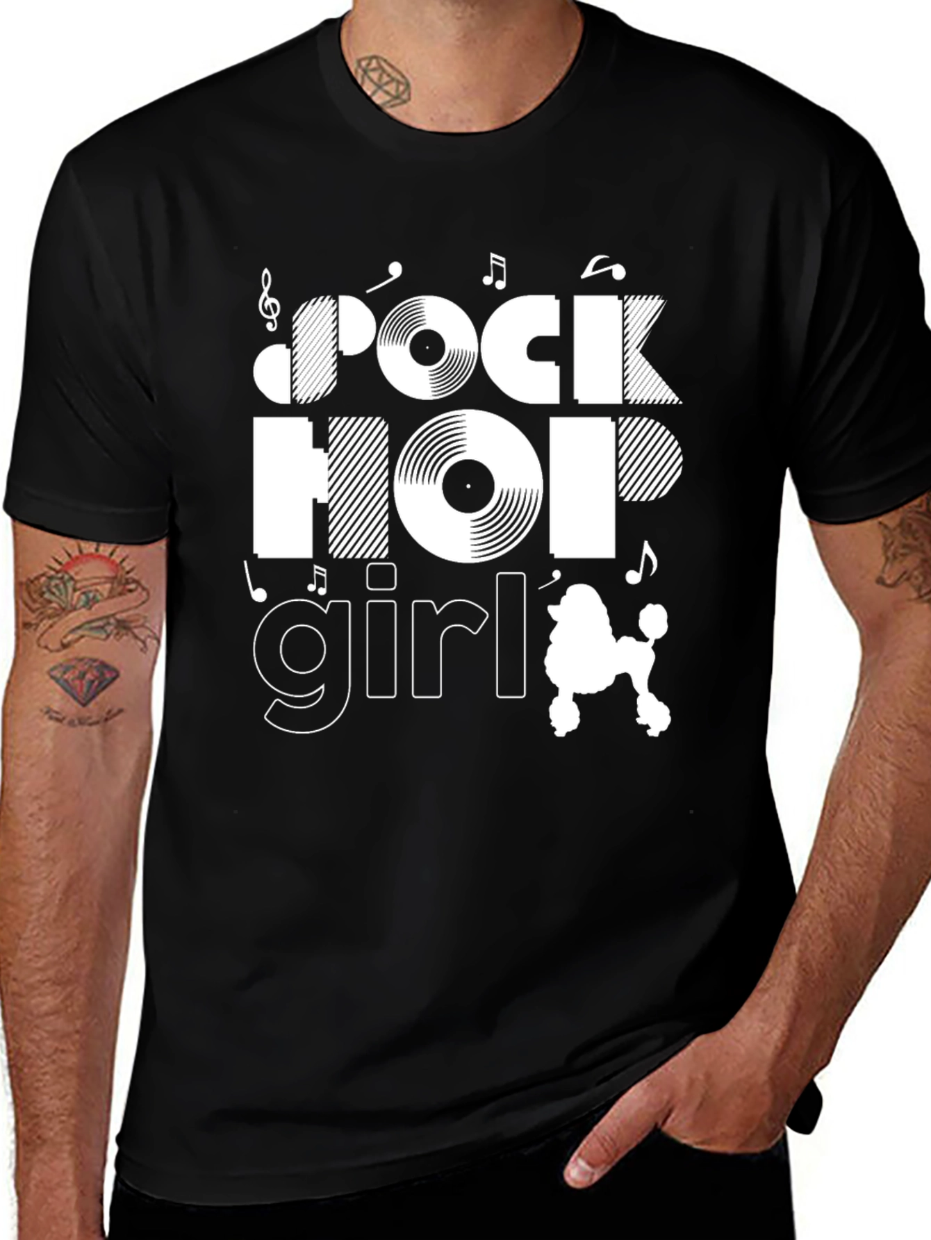 Variant 25 of Rock Hop Girl Graphic Tee - Unique Music & Poodle Design