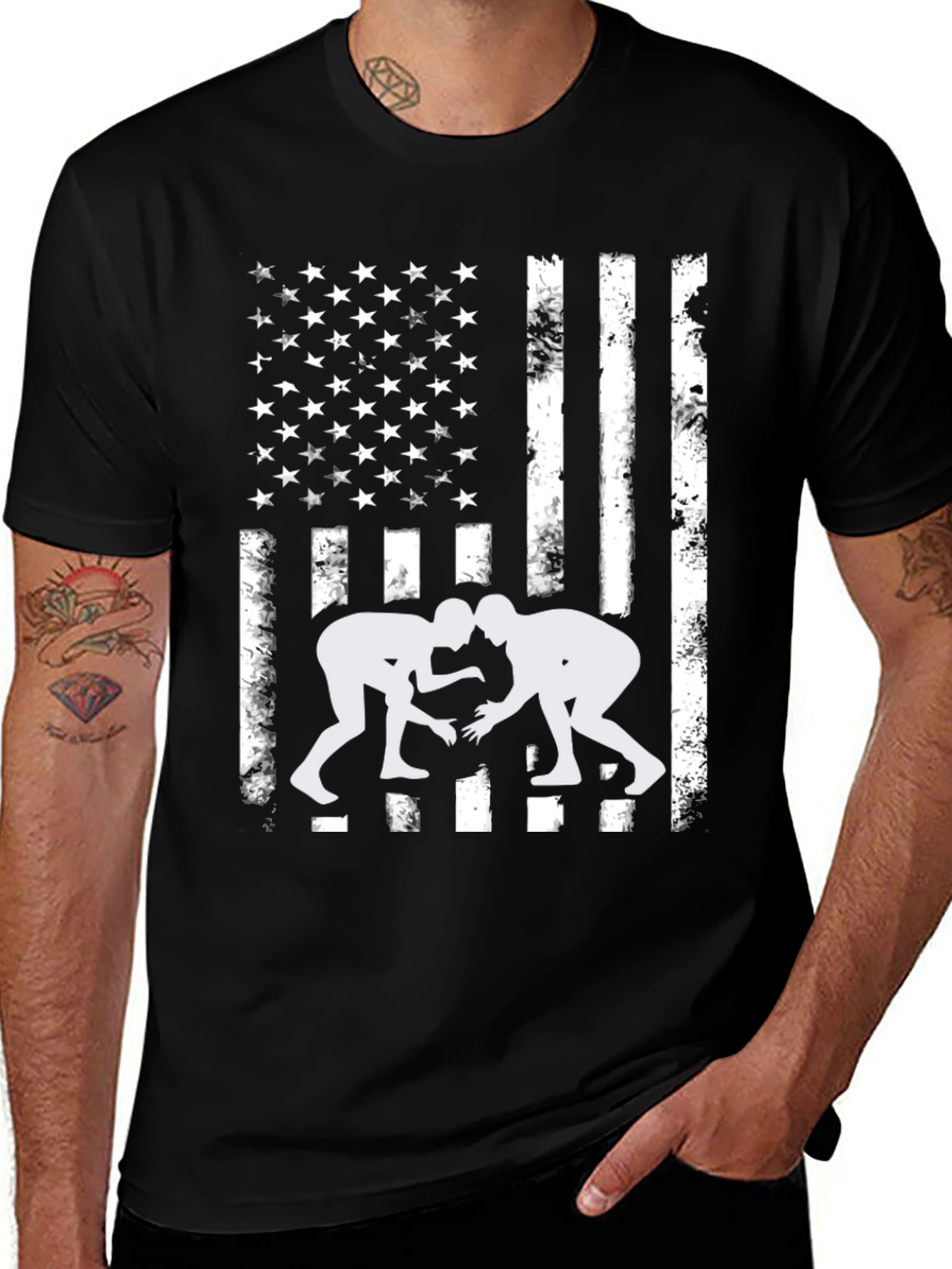 Variant 15 of Wrestling USA Flag Graphic Tee