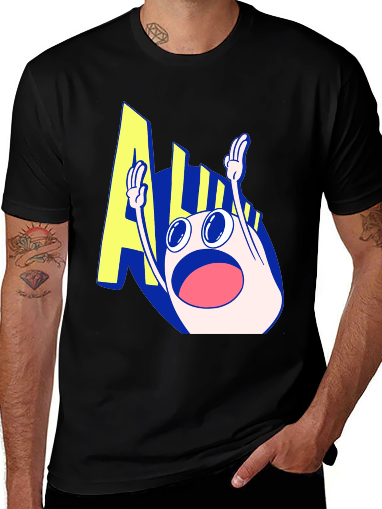 Variant 12 of AHHH! Graphic Print T-Shirt - Black