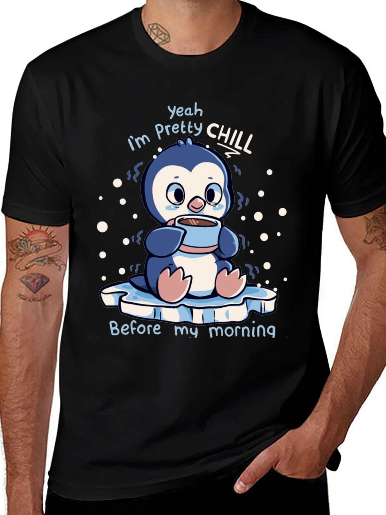 Variant 26 of Chill Penguin Black T-Shirt