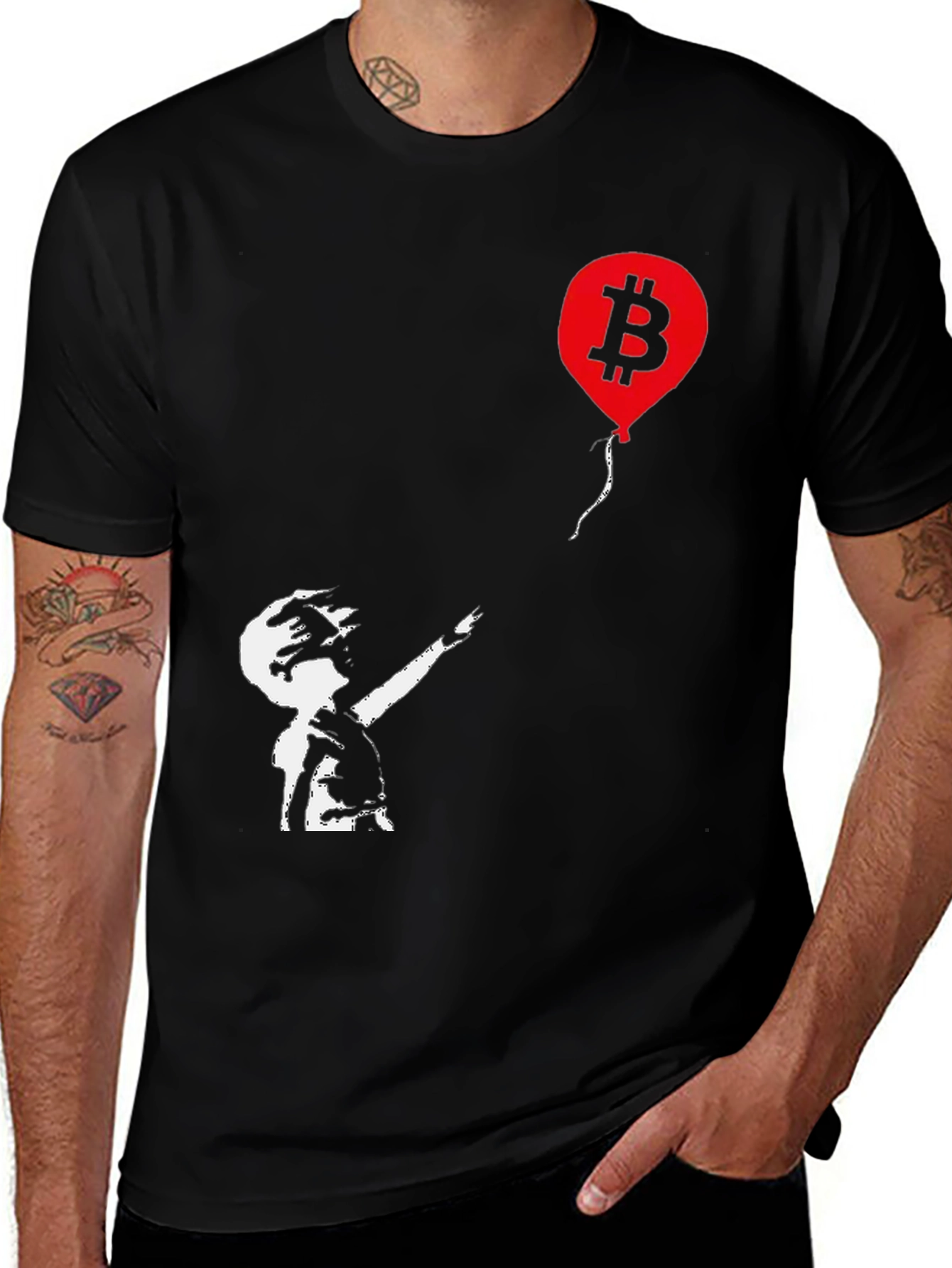Bitcoin Balloon Graphic Tee - Black