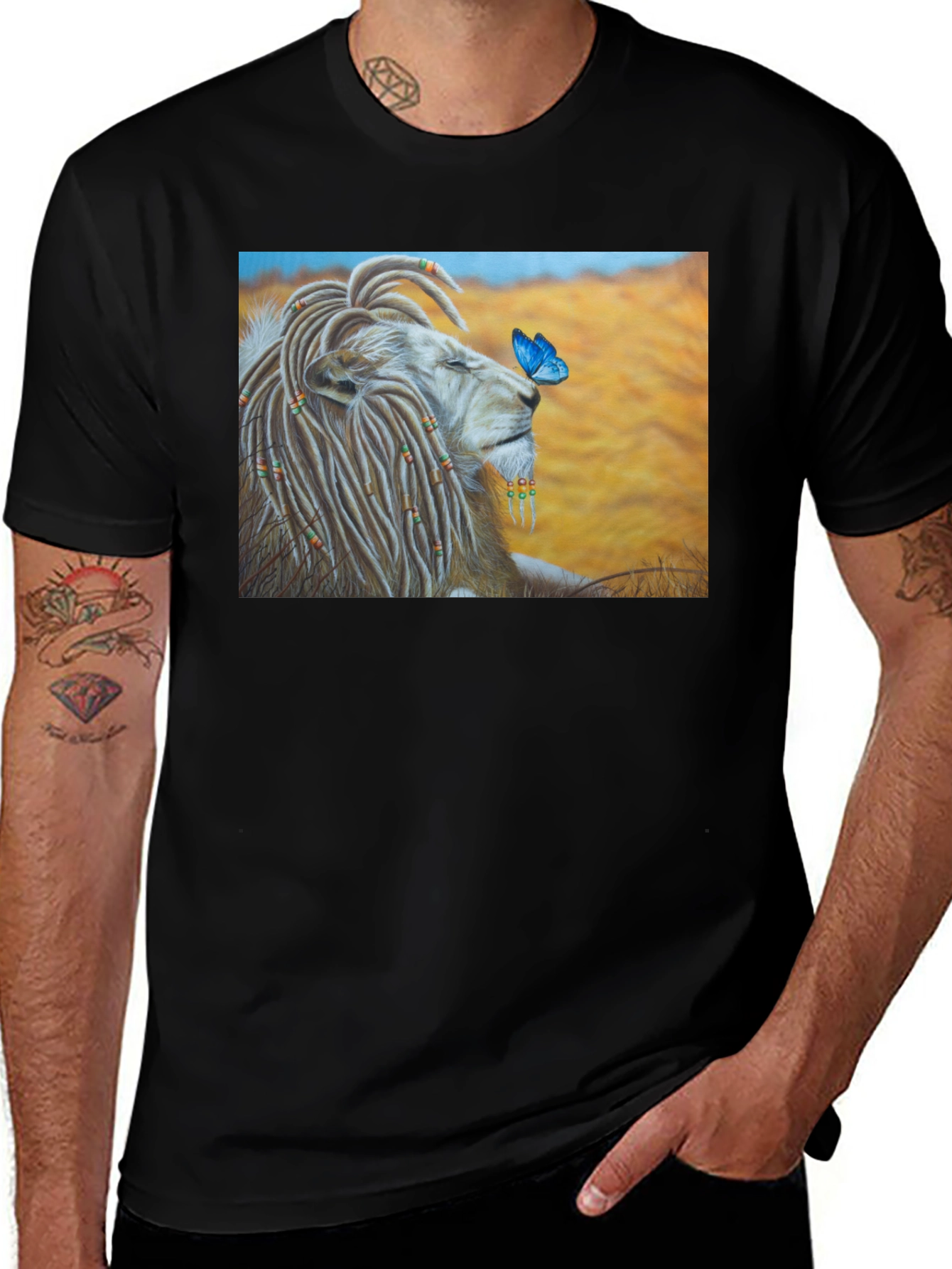 Variant 14 of Lion King Butterfly Black T-Shirt