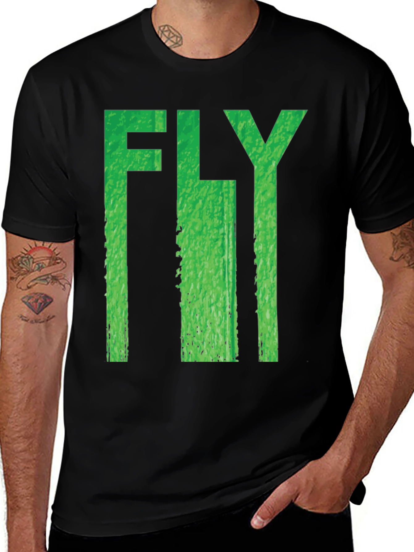 Variant 27 of Fly Graphic Print Black T-Shirt