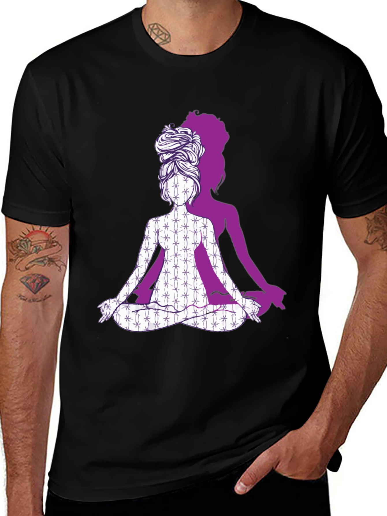 Variant 22 of Meditating Woman Graphic Tee - Yoga Inspired Shirt