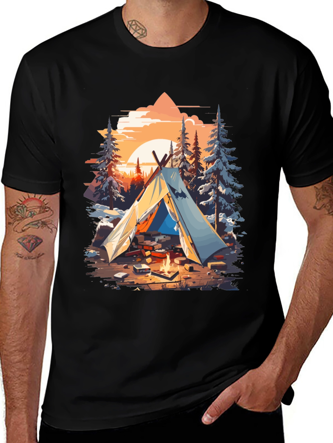 Variant 21 of Camping Scene Graphic Tee