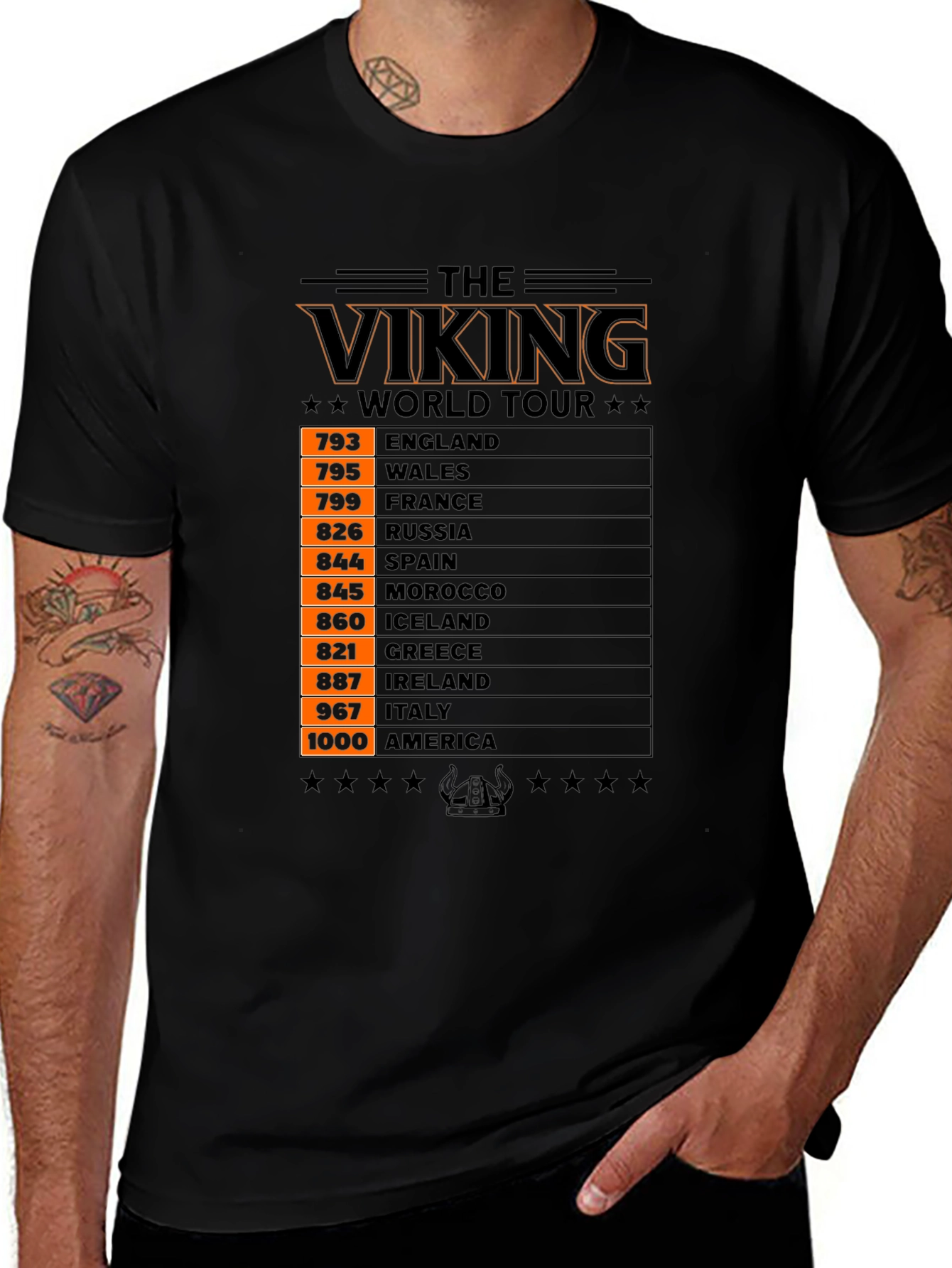 The Viking World Tour T-Shirt - Black Cotton Tee