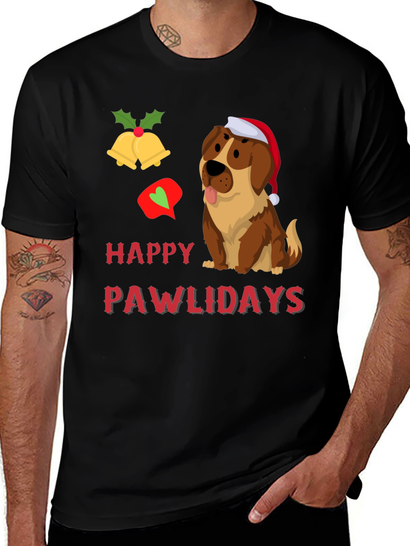 Variant 17 of Happy Pawlidays Dog Graphic T-Shirt