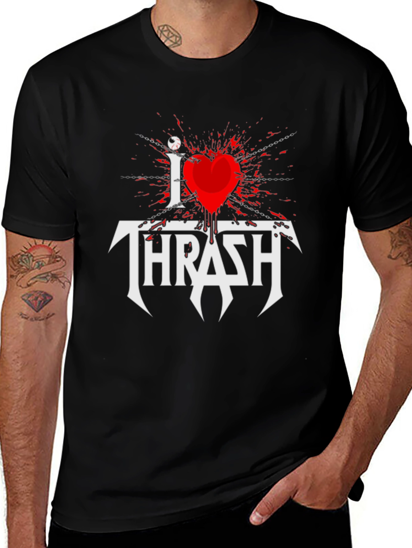 Variant 15 of I Love Thrash Graphic Tee - Dark Humor Fashion