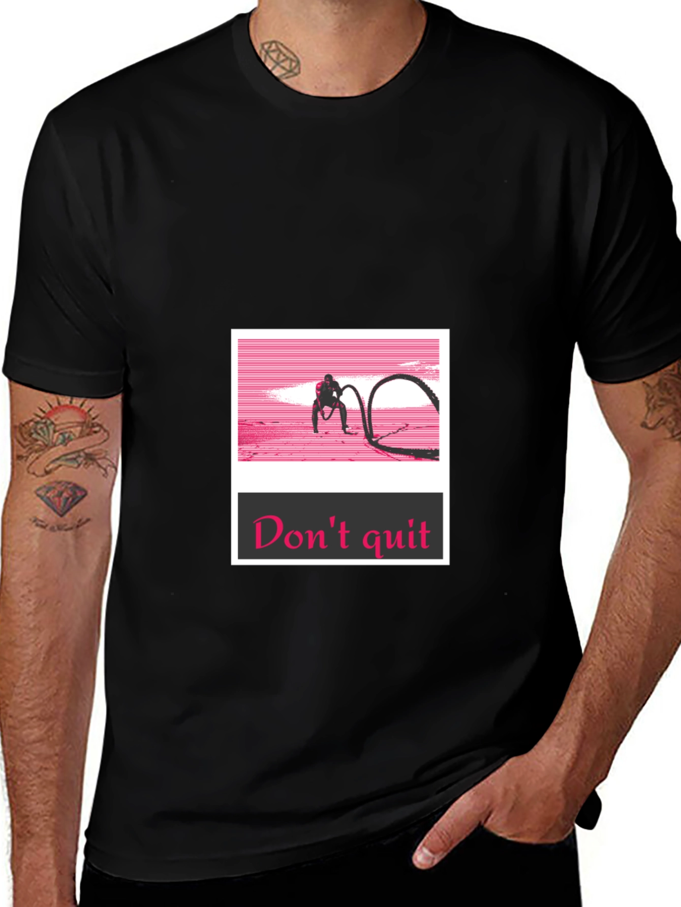 Don't Quit Black T-Shirt - Workout Motivation