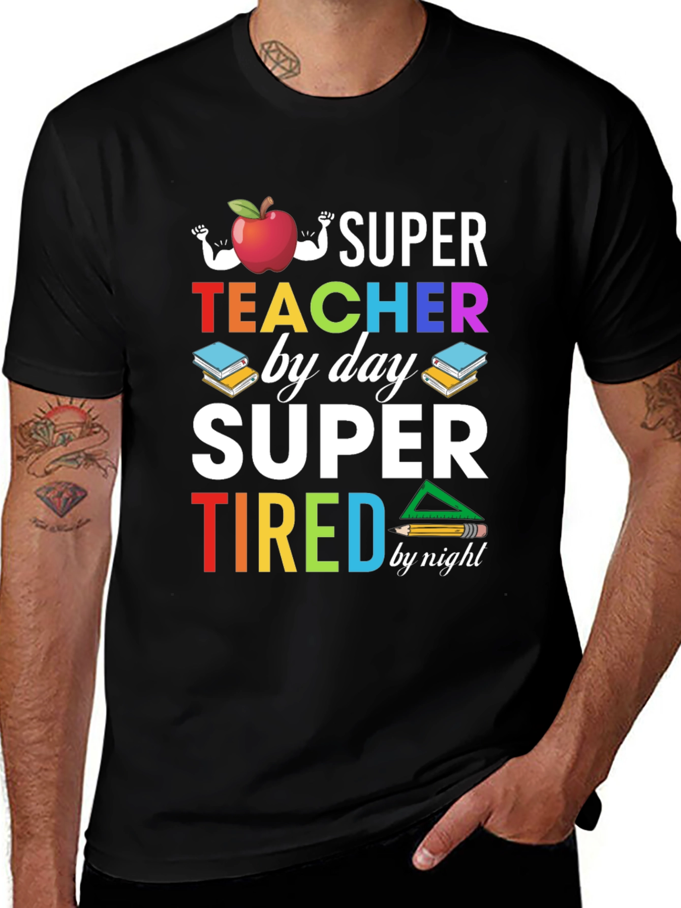 Variant 14 of Super Teacher T-Shirt - Colorful Design