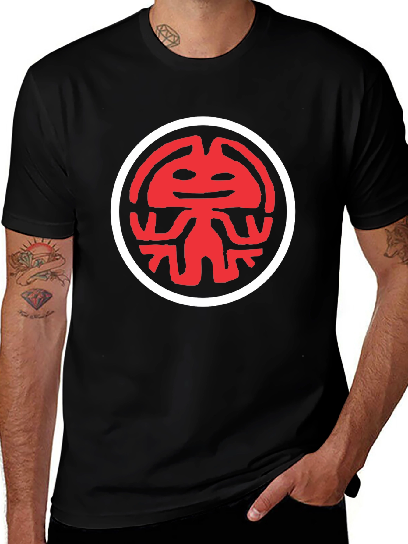 Black Red Kokopelli Graphic Black T-Shirt main image