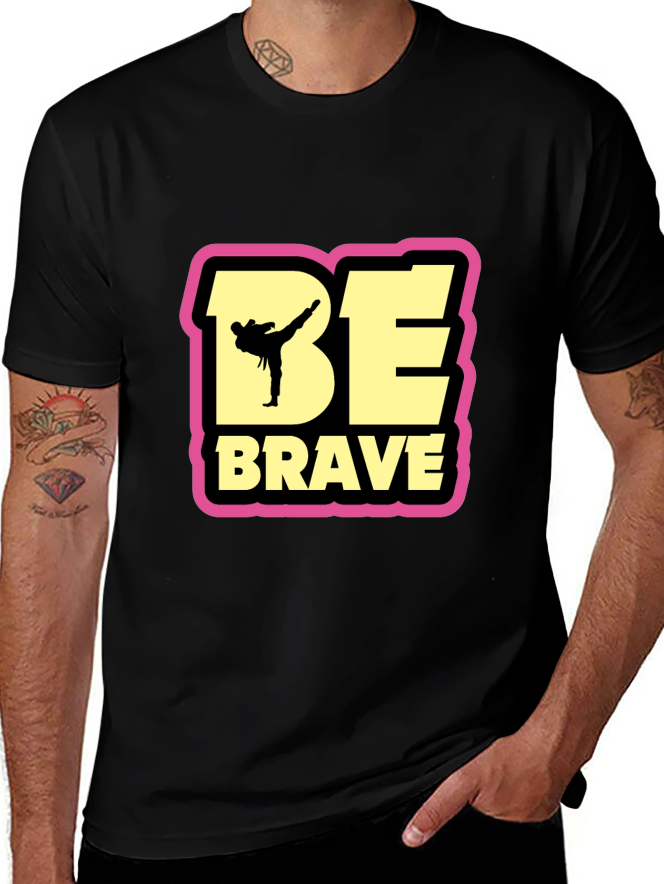 Variant 17 of Be Brave Graphic Tee - Martial Arts Inspired T-Shirt