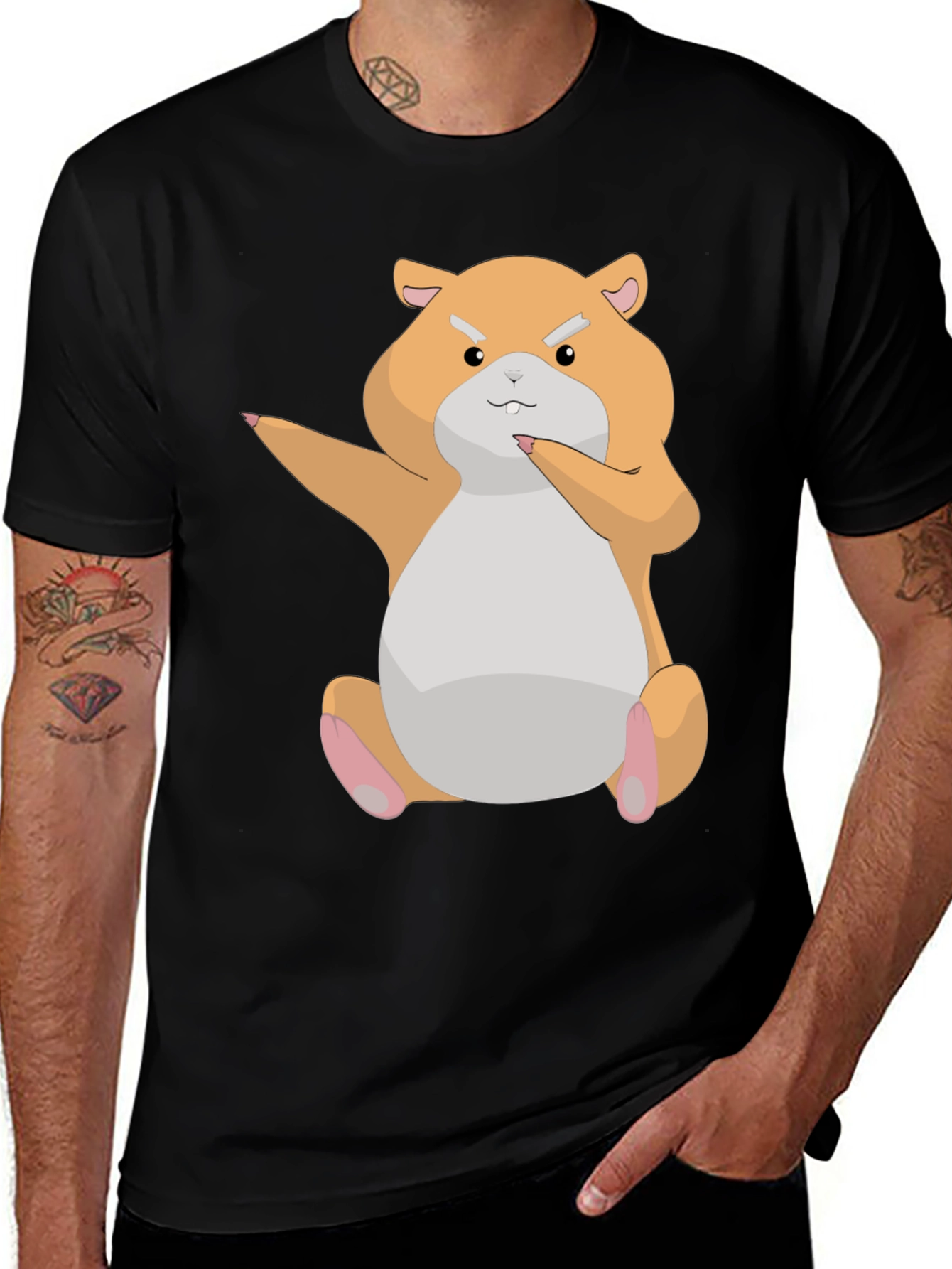 Variant 18 of Hamster Dab Funny Graphic Tee - Men's Black T-Shirt