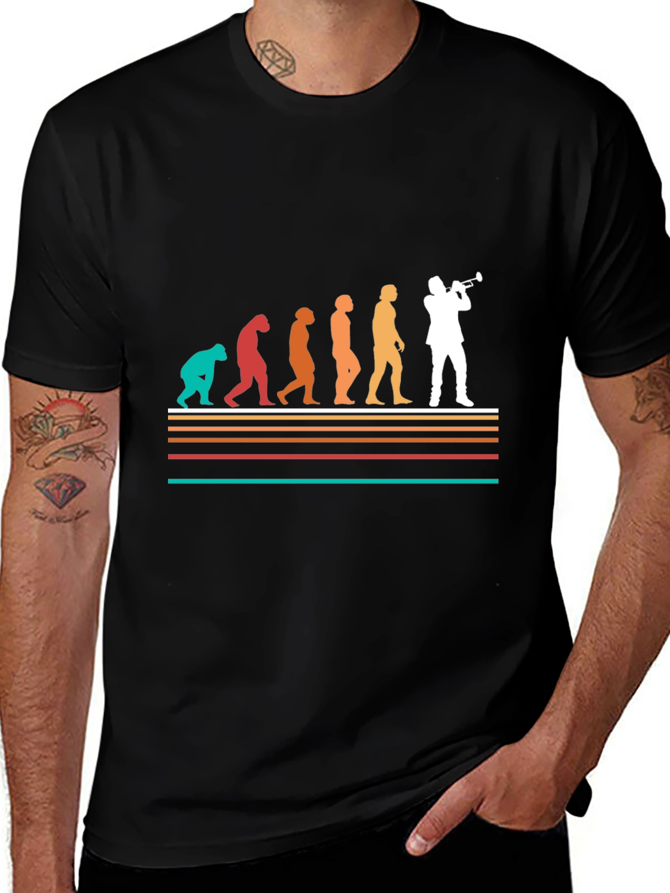 Variant 20 of Trumpet Evolution Graphic Tee - Musician's Humor