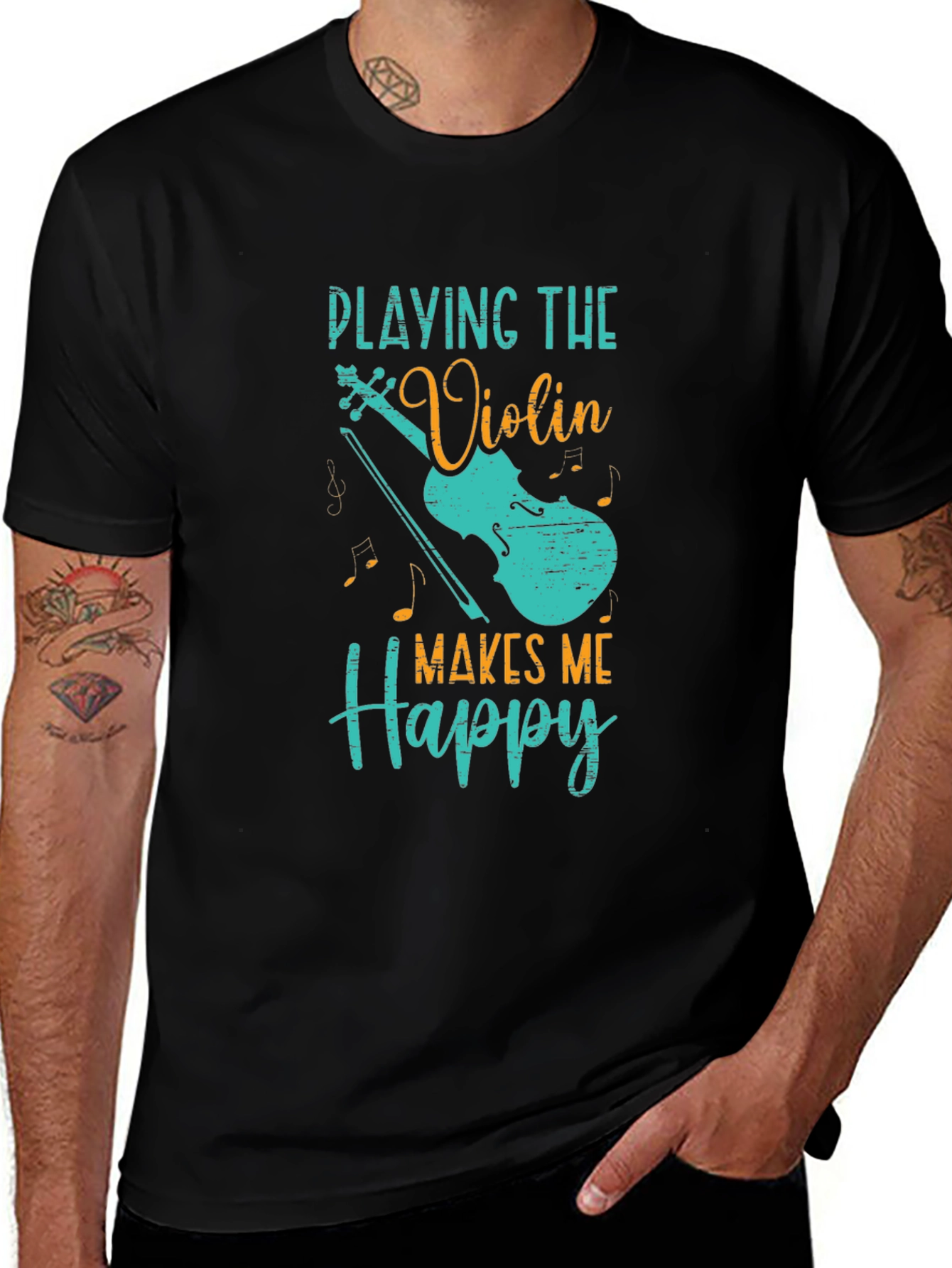 Variant 15 of Playing Violin Makes Me Happy Graphic Tee