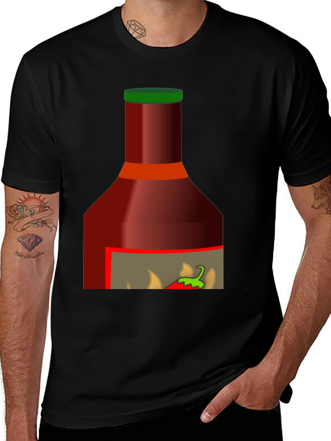 Variant 2 of Spicy Sauce Graphic Tee - Black T-Shirt