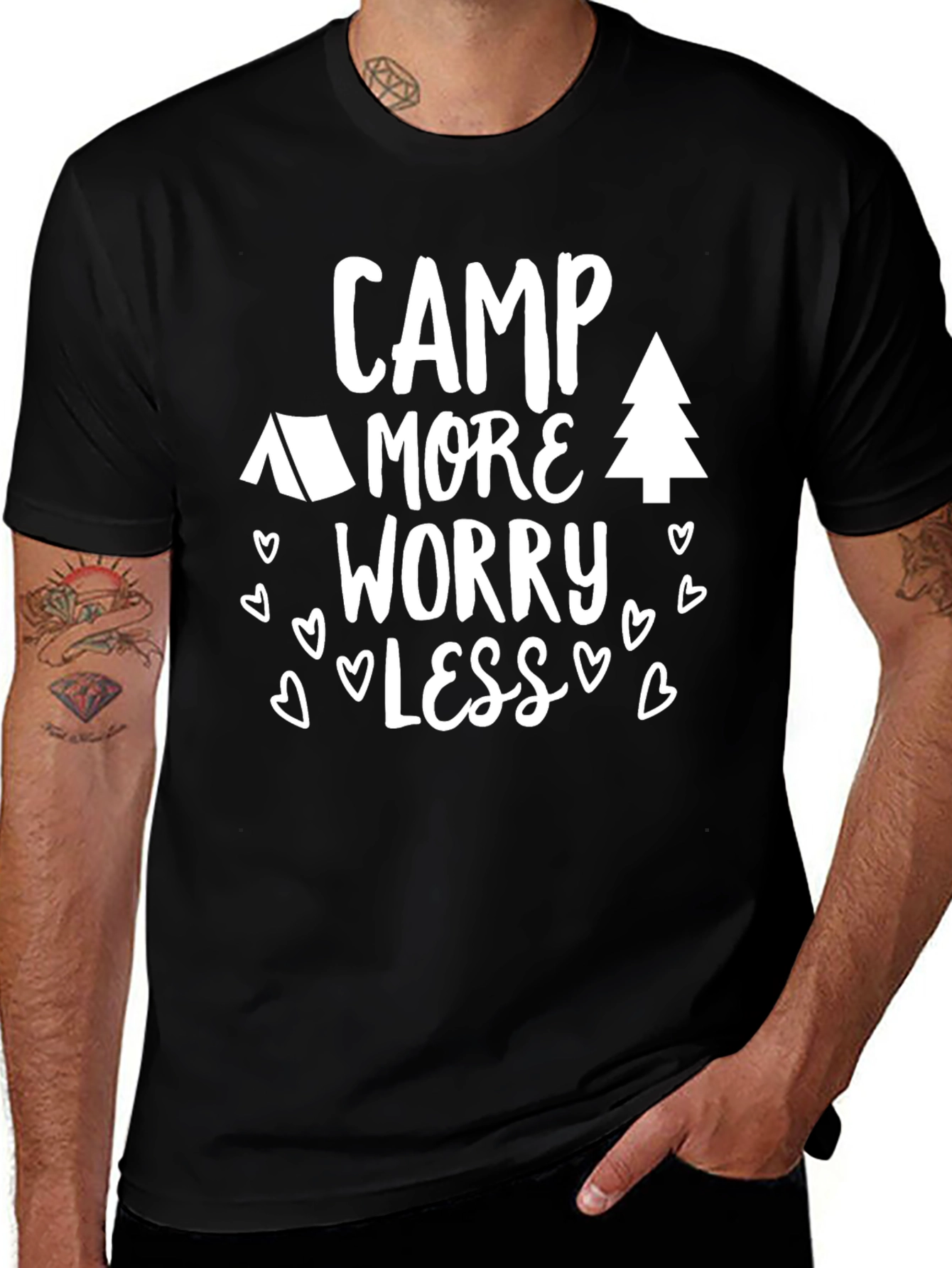 Variant 29 of Camp More Worry Less Graphic Tee - Unisex