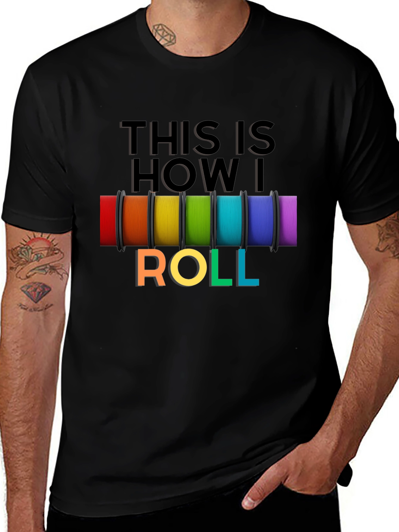 Variant 21 of This is How I Roll Rainbow Filament T-Shirt