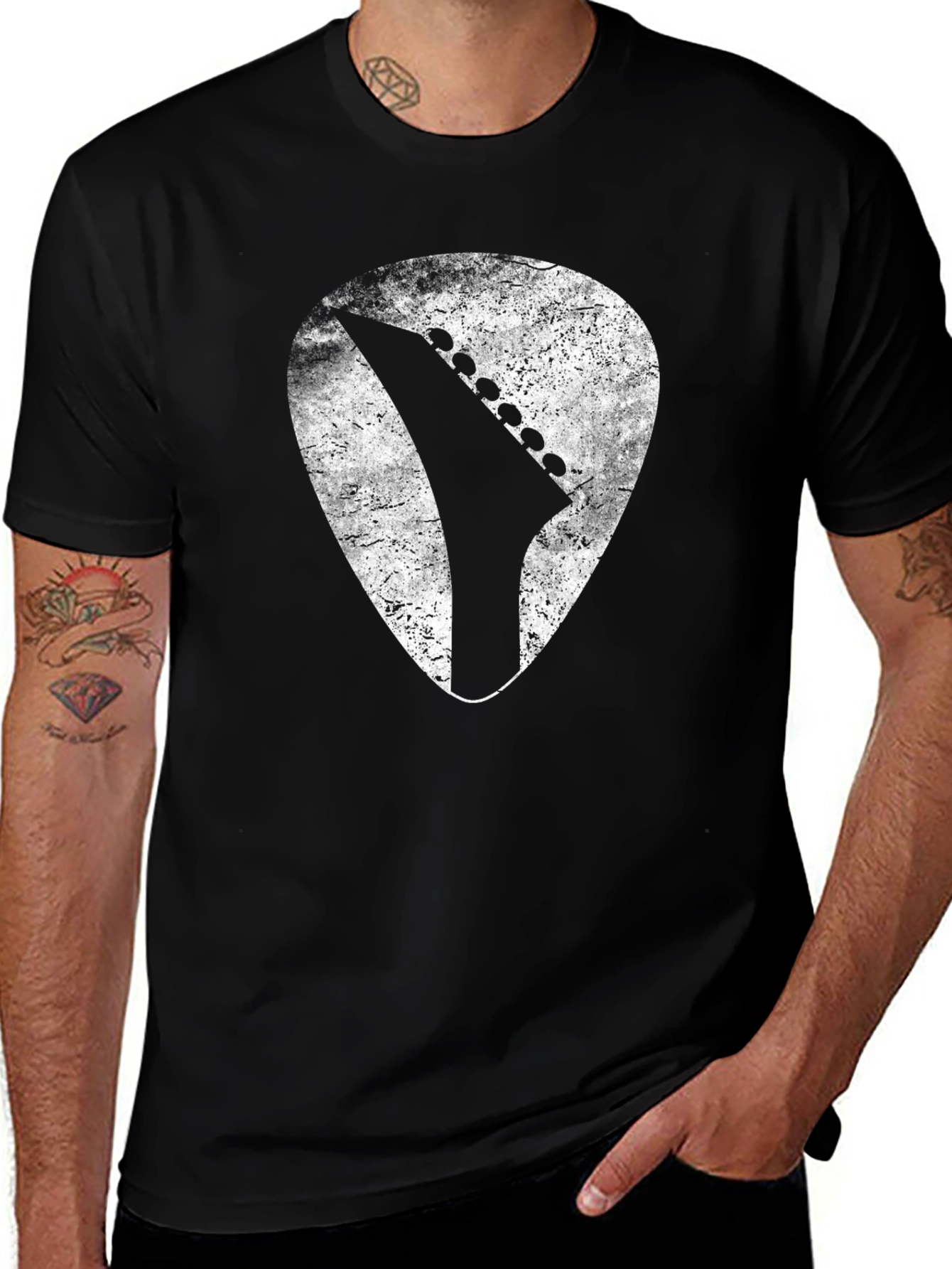 Variant 18 of Guitar Pick Headstock T-Shirt - Rock Musician Tee
