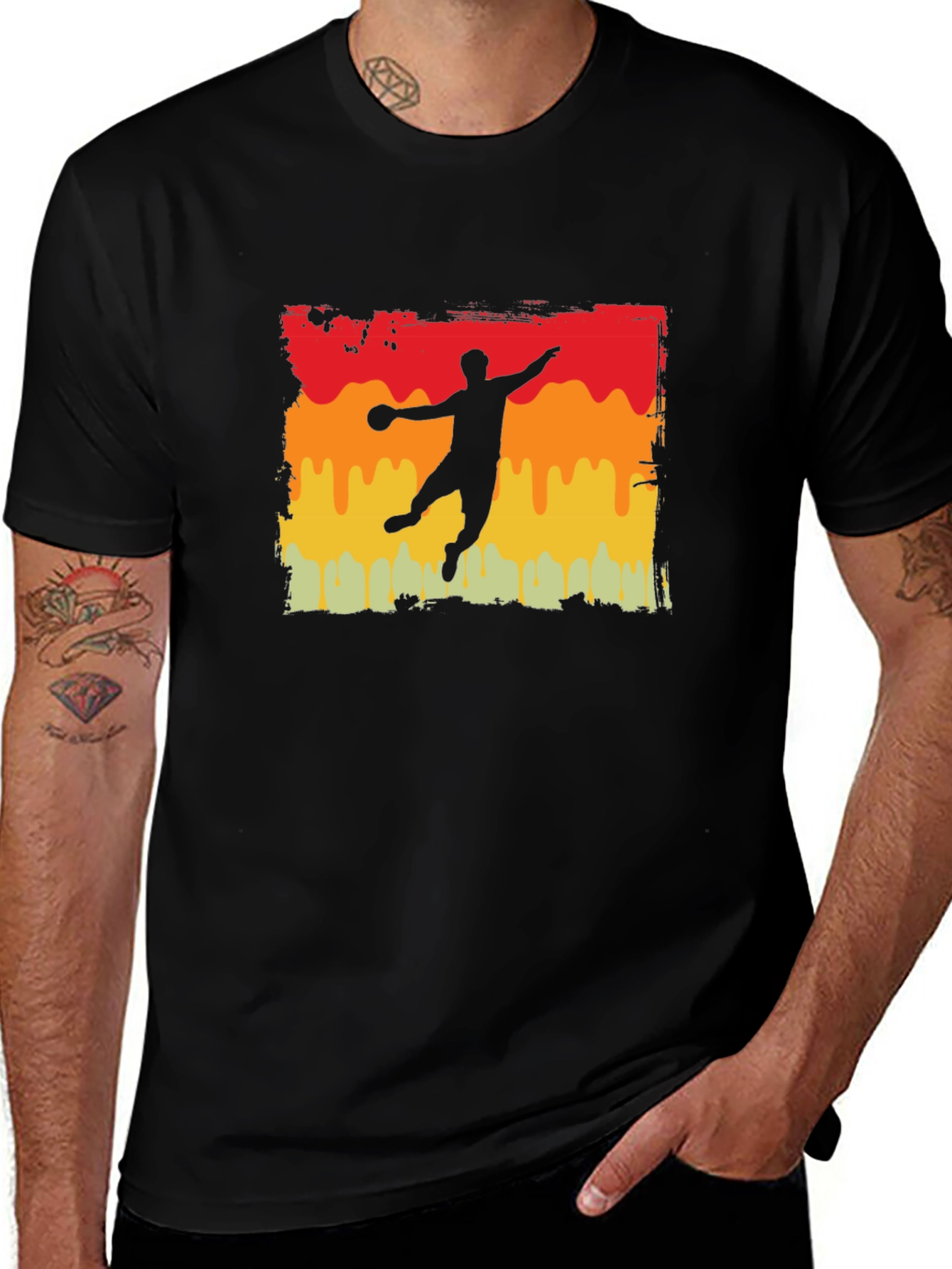Variant 22 of Handball Silhouette T-Shirt - Retro Style