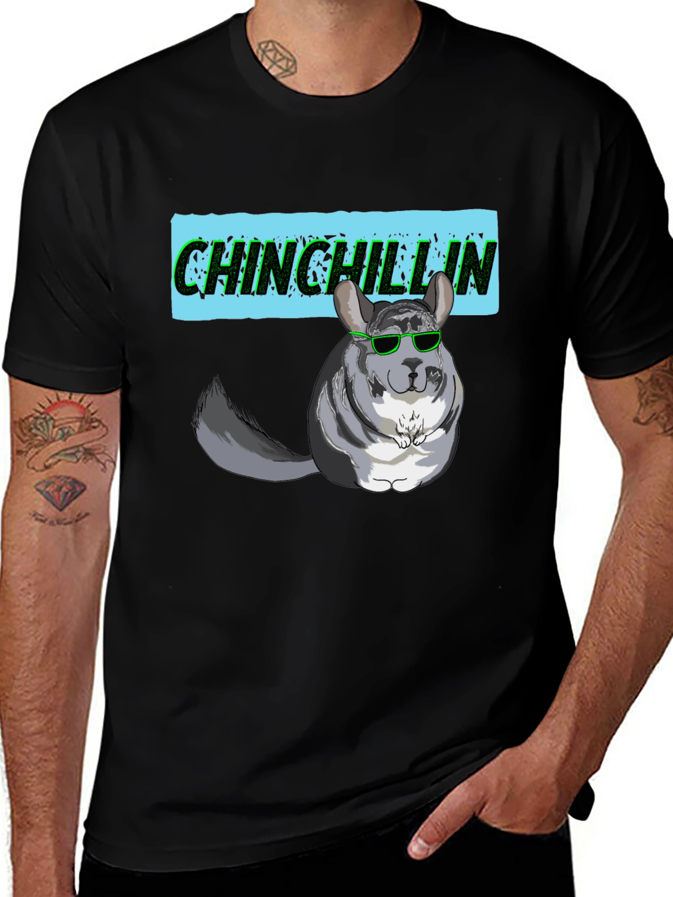 Variant 4 of Chinchillin' Graphic T-Shirt - Funny Chinchilla Design
