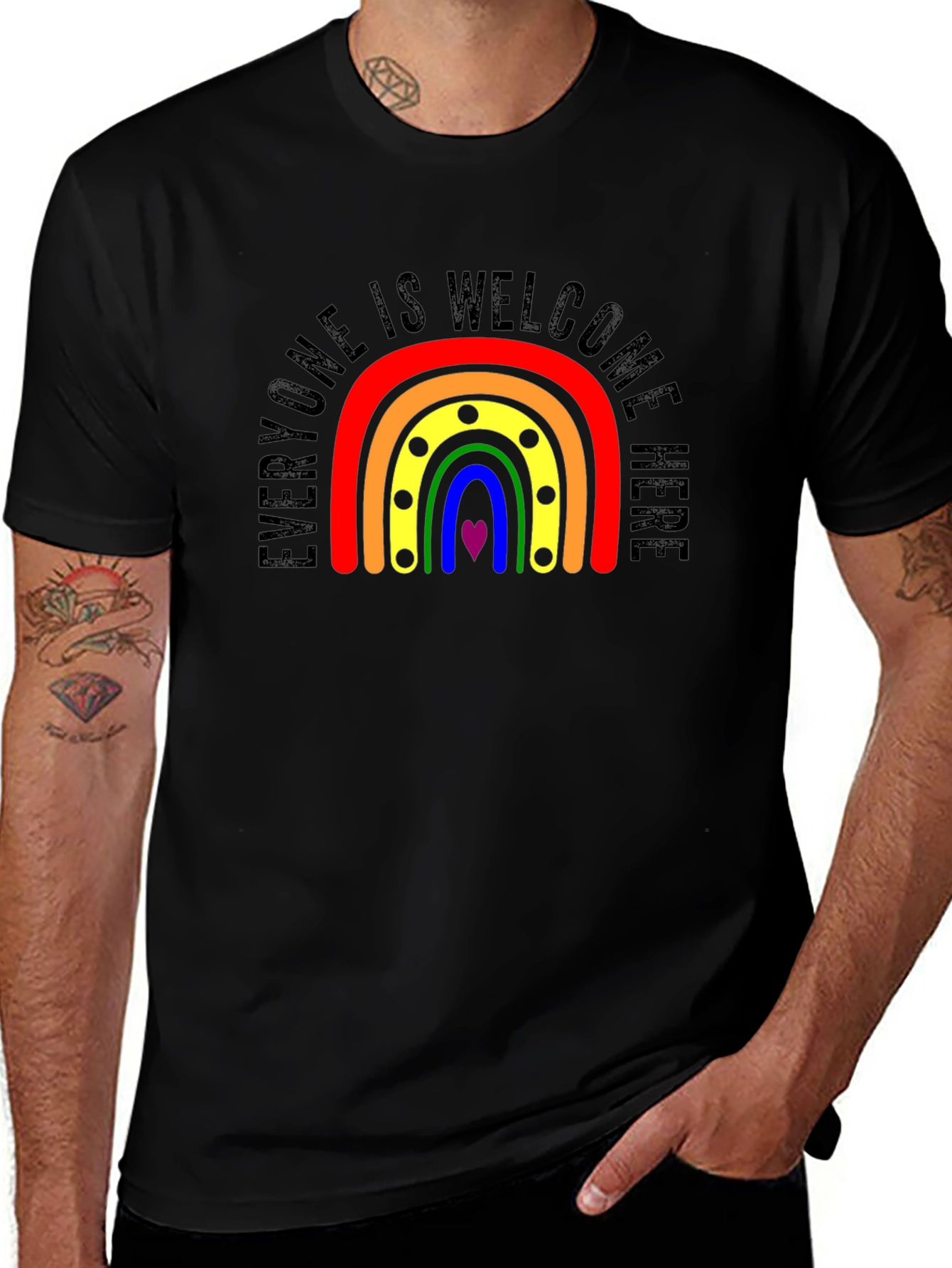 Everyone Is Welcome Here Rainbow Pride T-Shirt