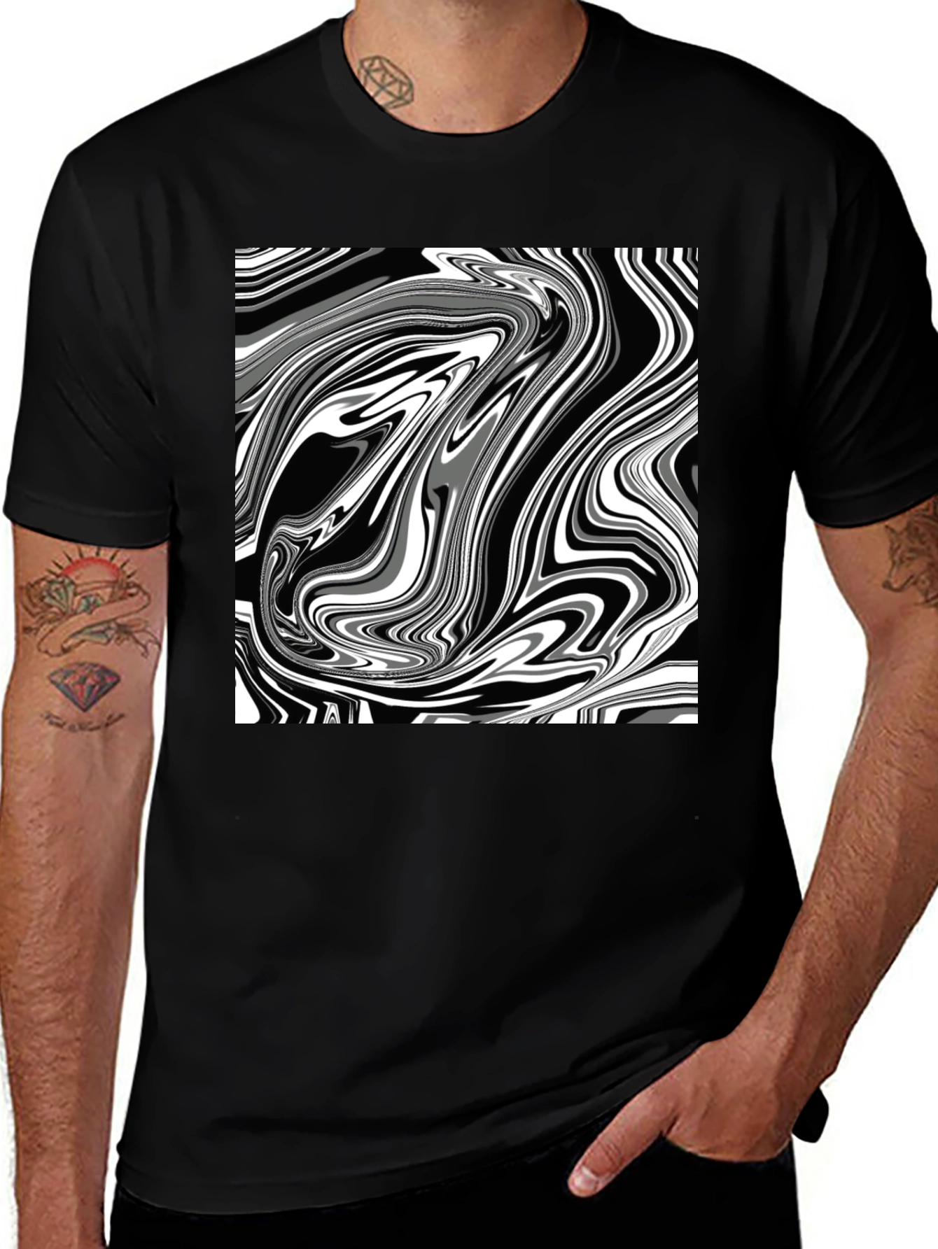 Variant 22 of Abstract Swirl Graphic Tee - Modern Style