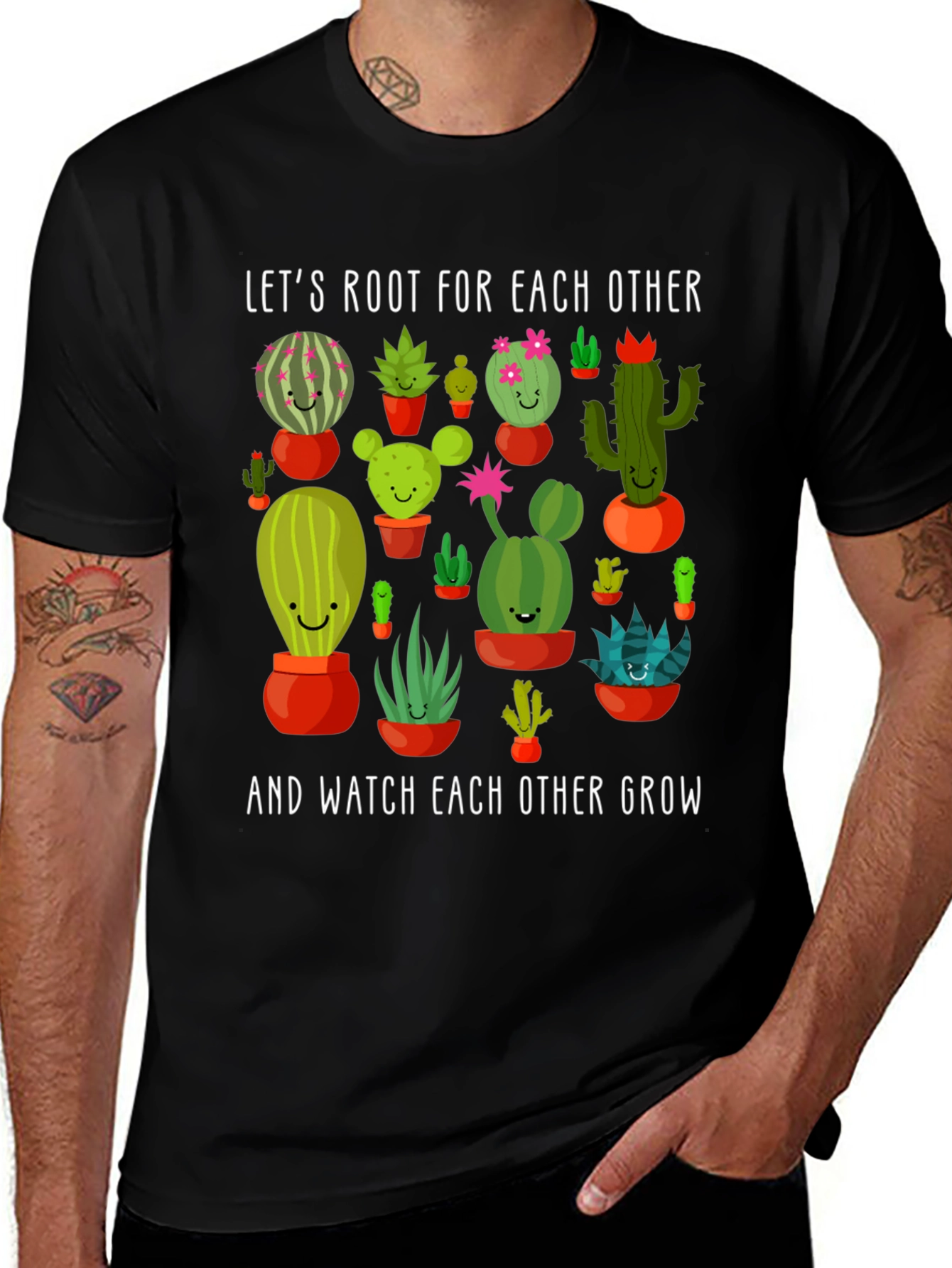 Variant 3 of Cactus Lover T-Shirt: Root For Each Other and Grow!
