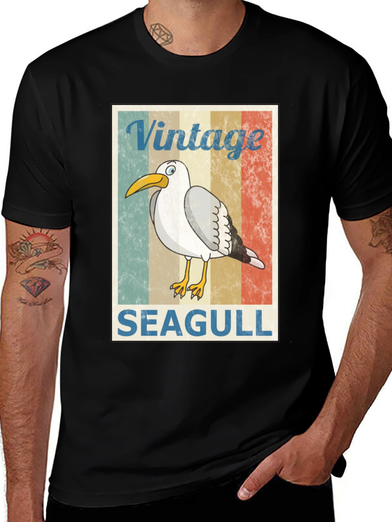 Variant 13 of Vintage Seagull Graphic T-Shirt - Retro Bird Tee