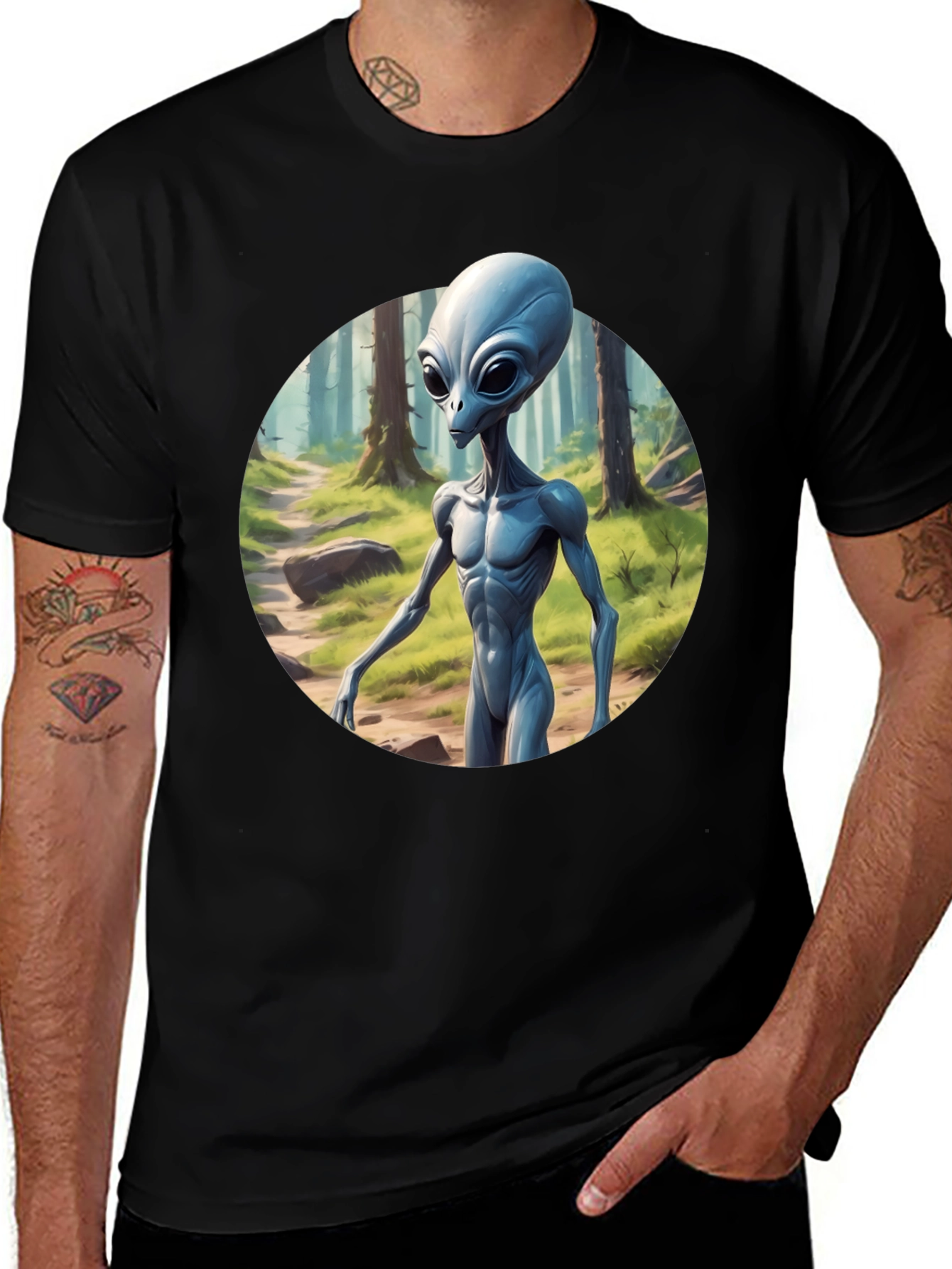 Variant 16 of Alien in the Woods Graphic Tee