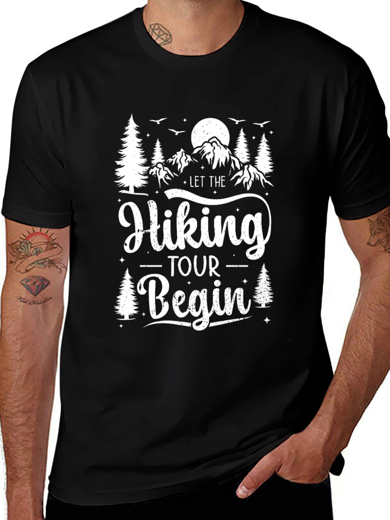 Variant 10 of Let The Hiking Tour Begin Black T-Shirt
