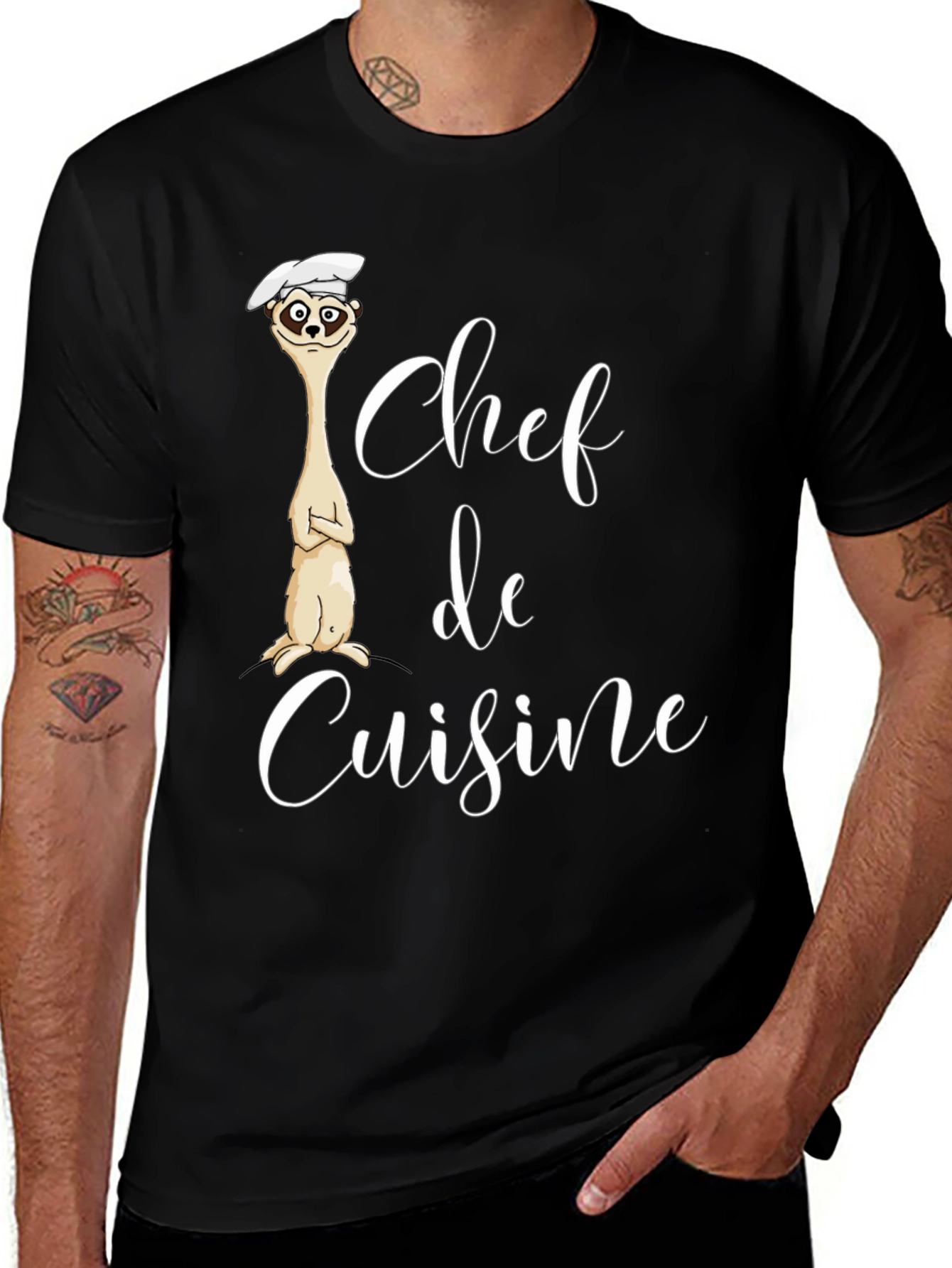 Variant 18 of Chef de Cuisine Meerkat T-Shirt - Black