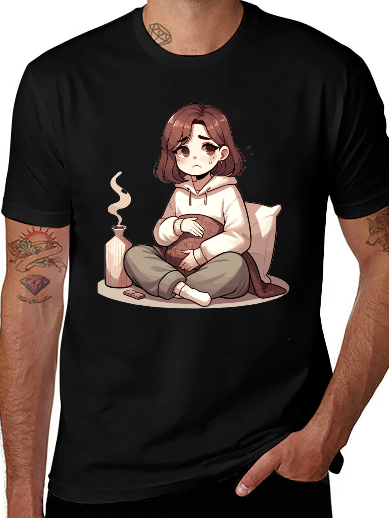 Variant 28 of Sad Anime Girl T-Shirt - Unique Graphic Tee