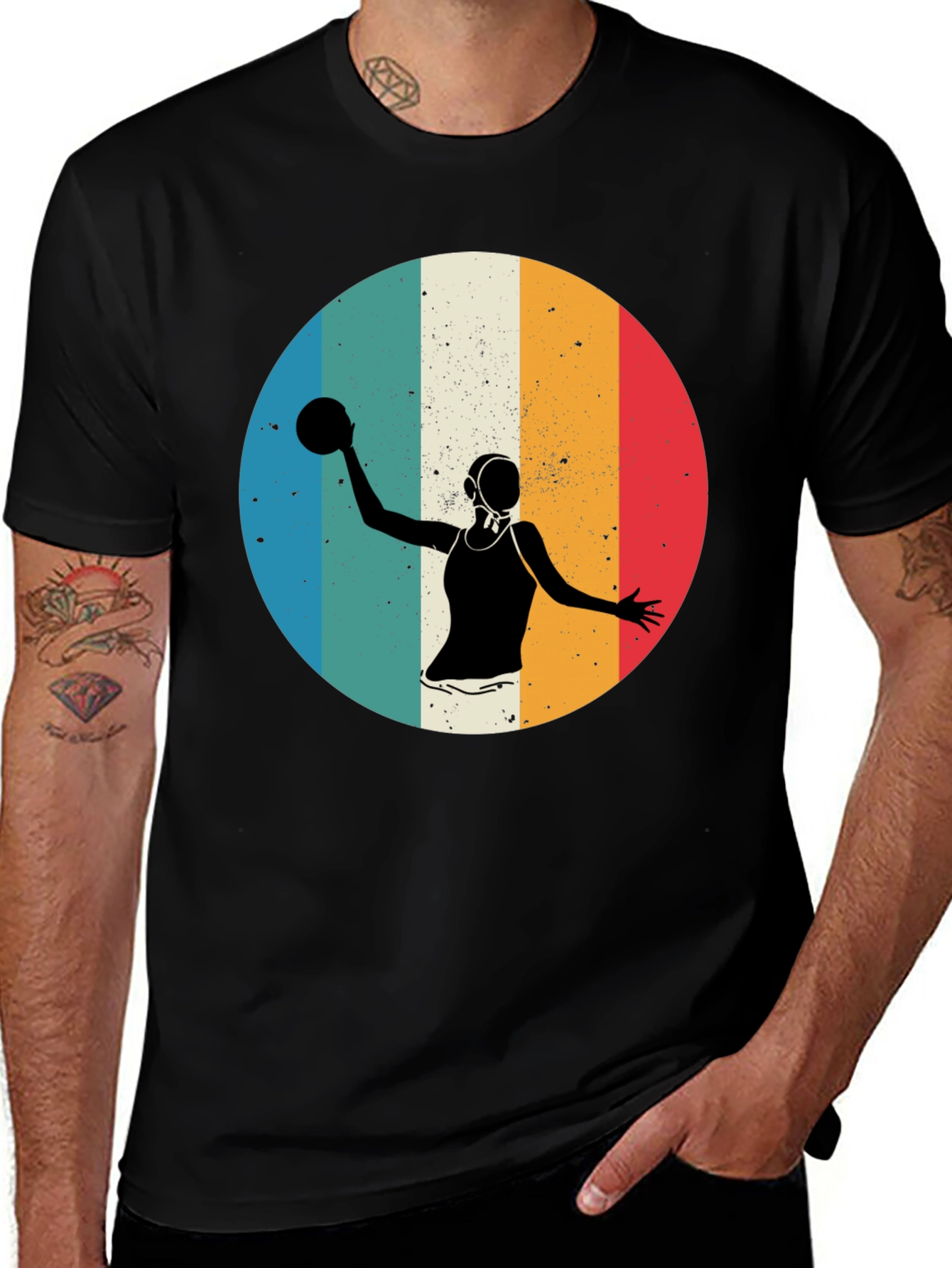 Variant 3 of Vintage Water Polo Player Graphic T-Shirt
