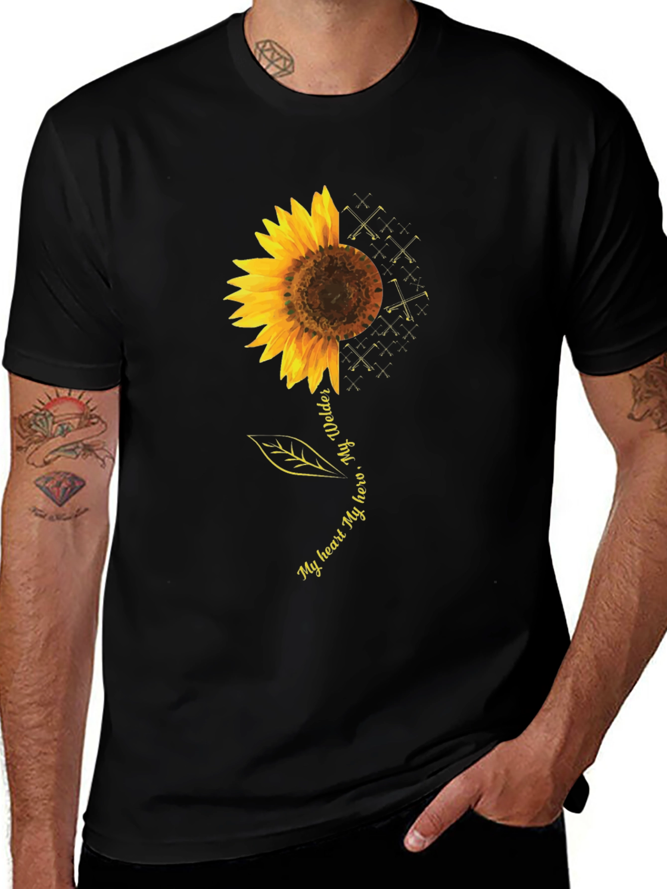 Welder Hero Sunflower Graphic Tee