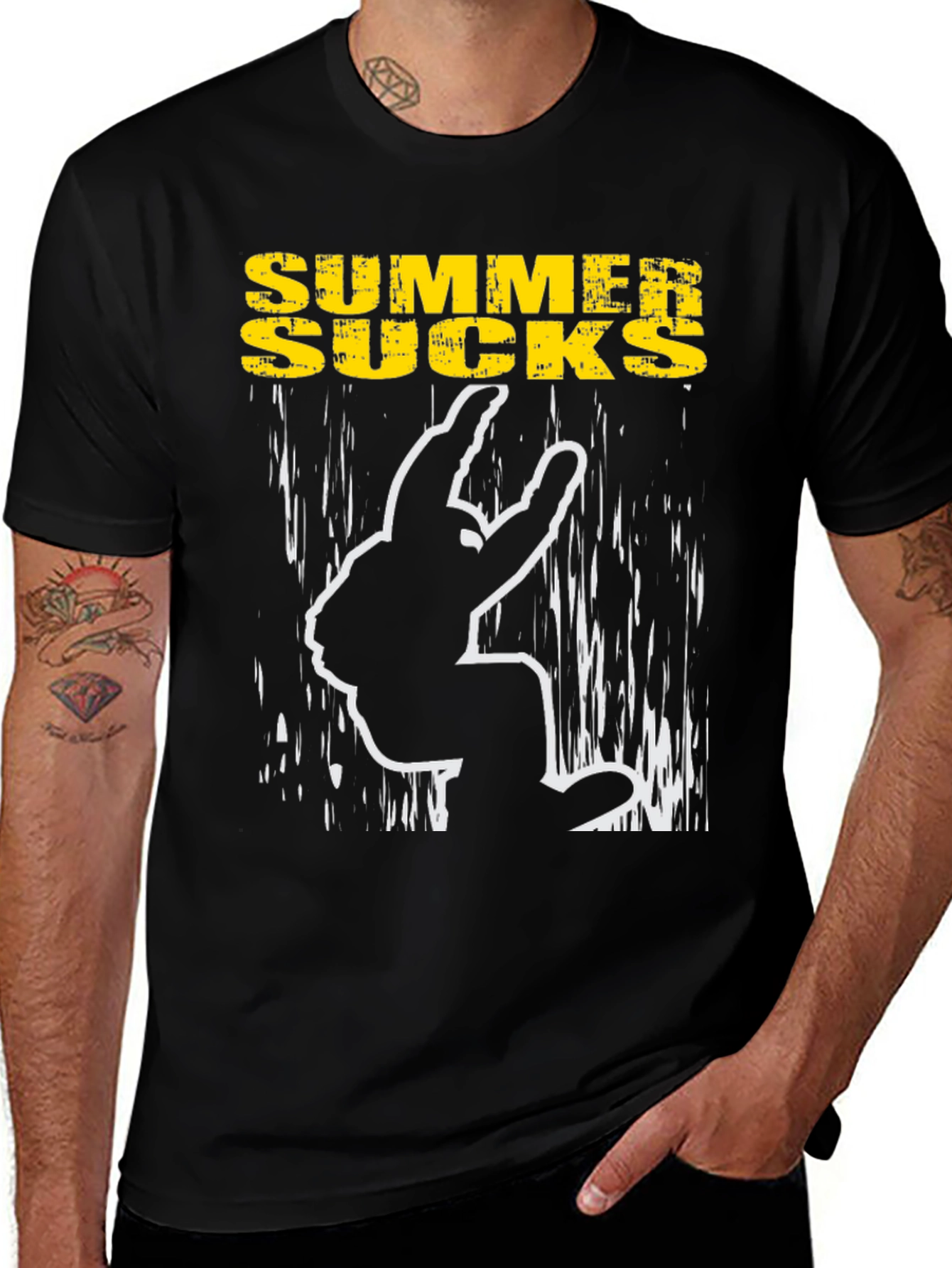 Variant 27 of Summer Sucks Graphic T-Shirt - Black