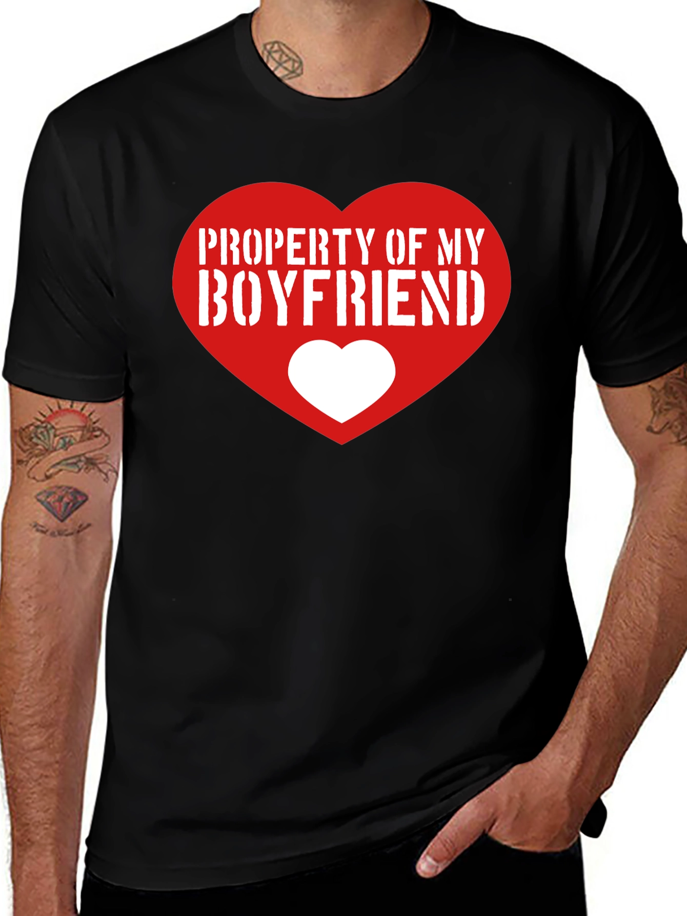 Variant 26 of Property of My Boyfriend Tee - Novelty Graphic T-Shirt