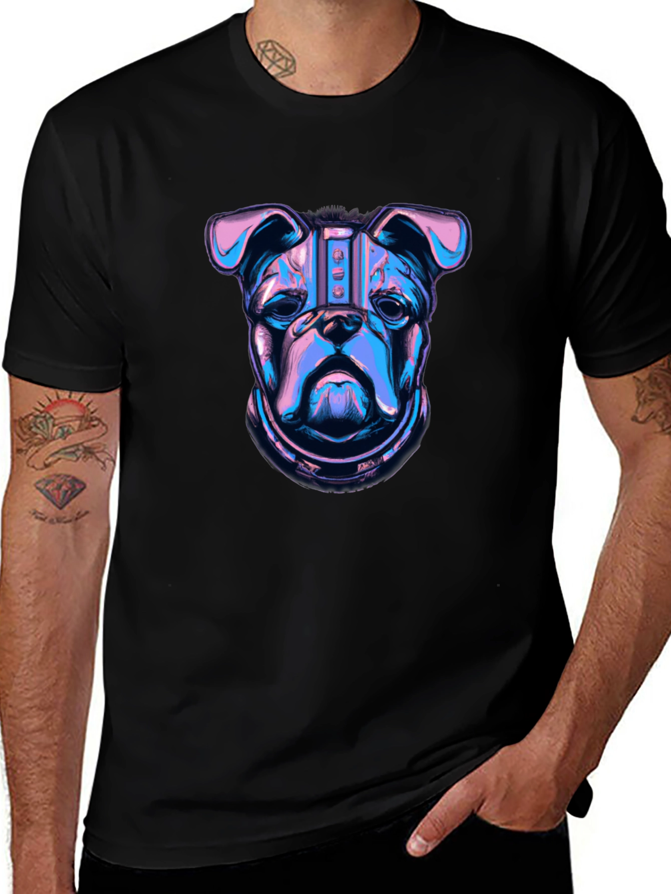 Variant 29 of Cyberpunk Bulldog Graphic T-Shirt