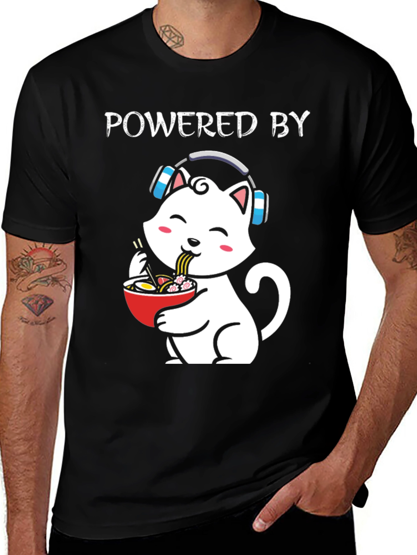 Powered By Ramen Cat T-Shirt
